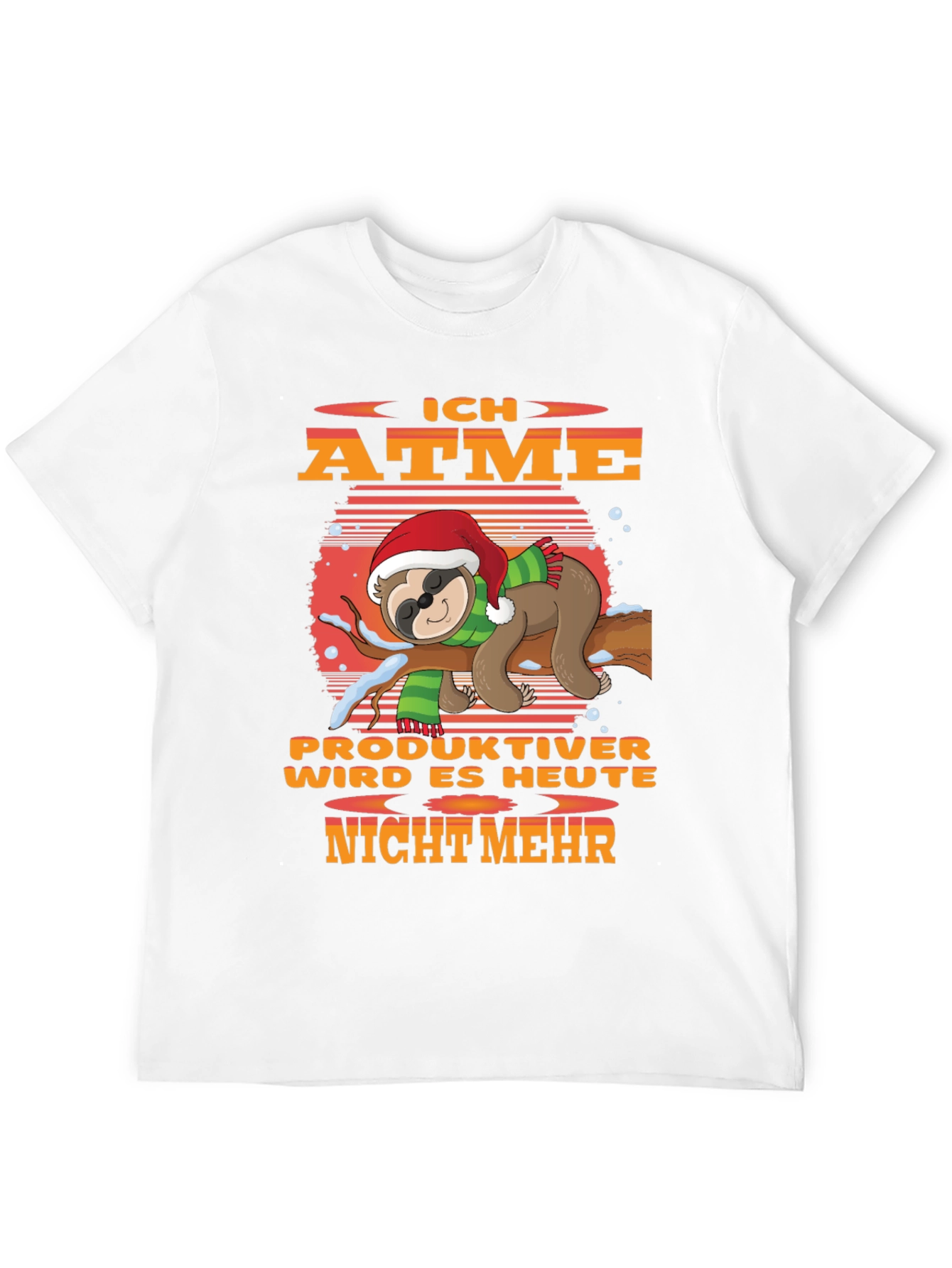 Funny Sloth Christmas T-Shirt - Ich Atme Productiver