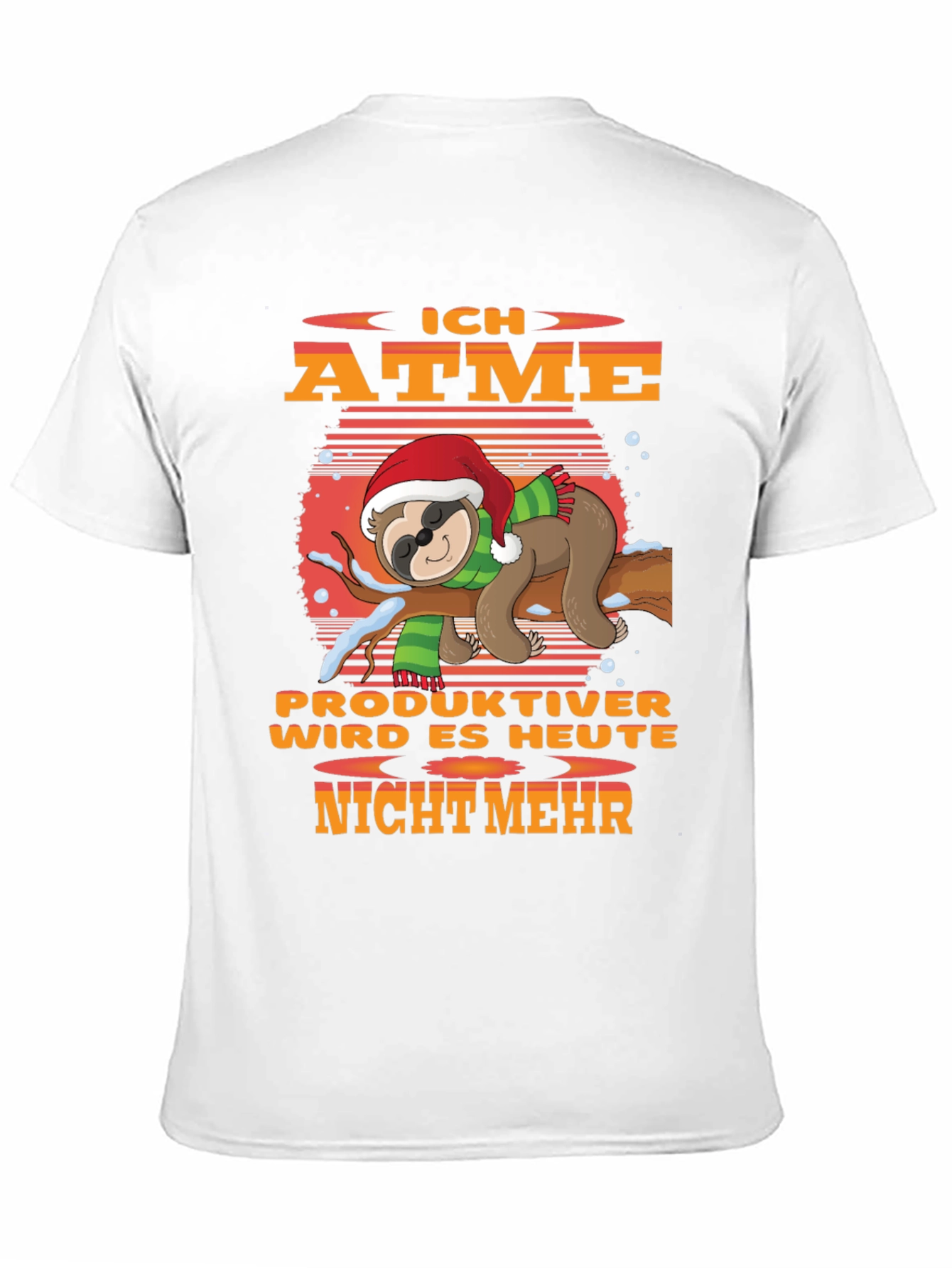 Funny Sloth Christmas T-Shirt - Ich Atme Productiver