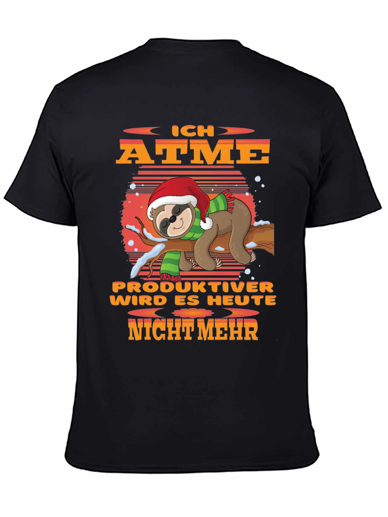 Funny Sloth Christmas T-Shirt - Ich Atme Productiver