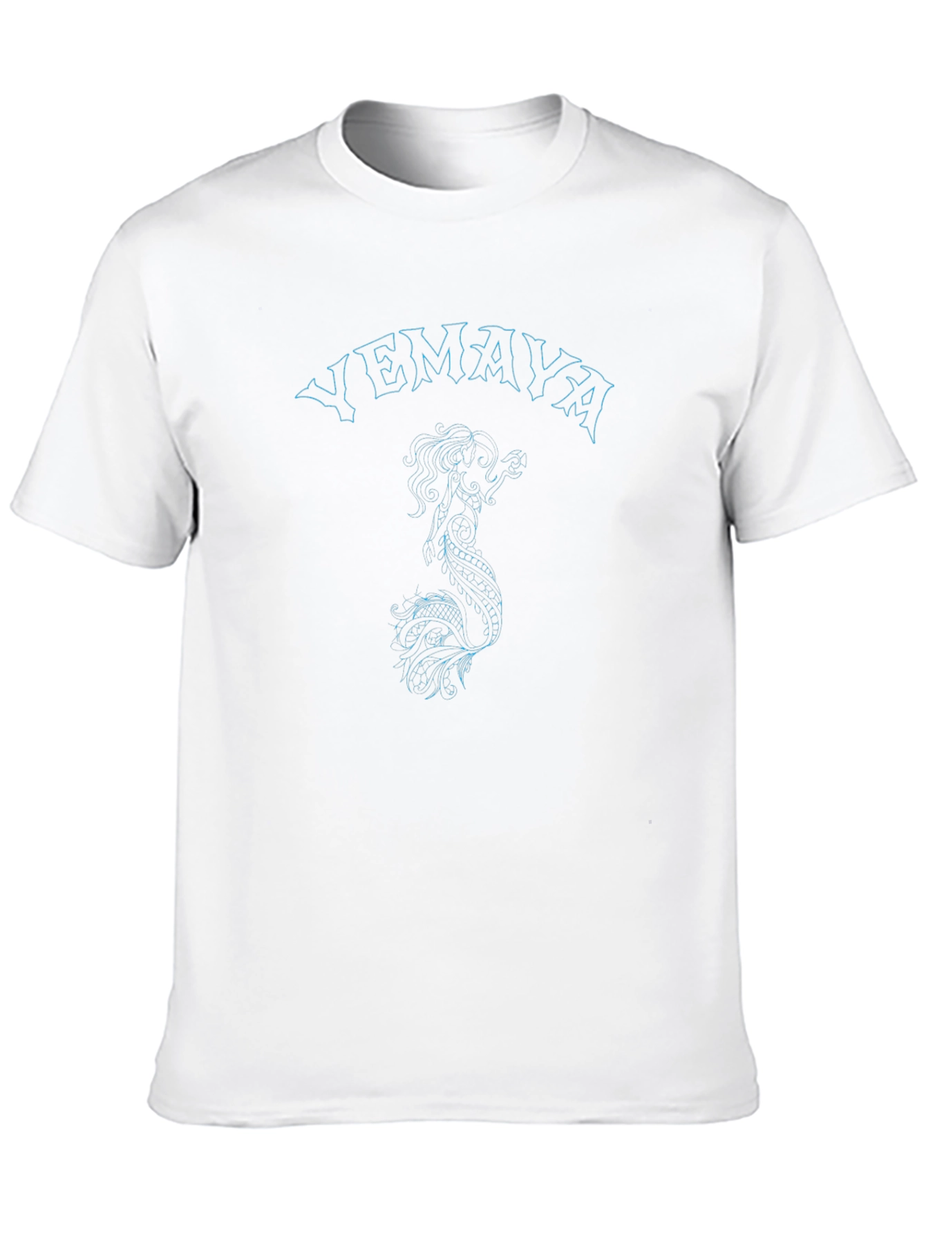 Yemaya Mermaid Graphic Tee - Black Cotton T-Shirt