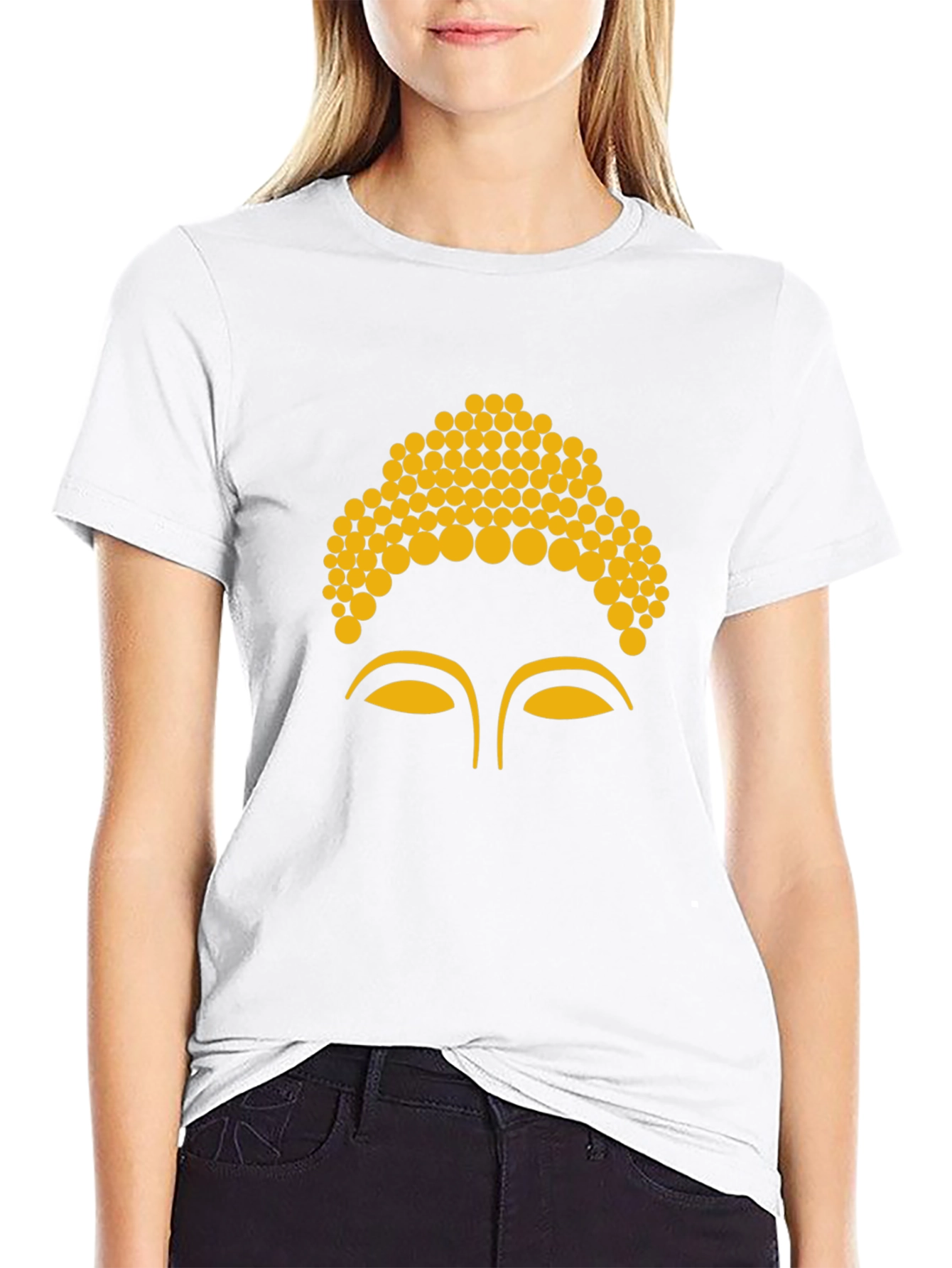 Buddha Face Graphic Tee - Black