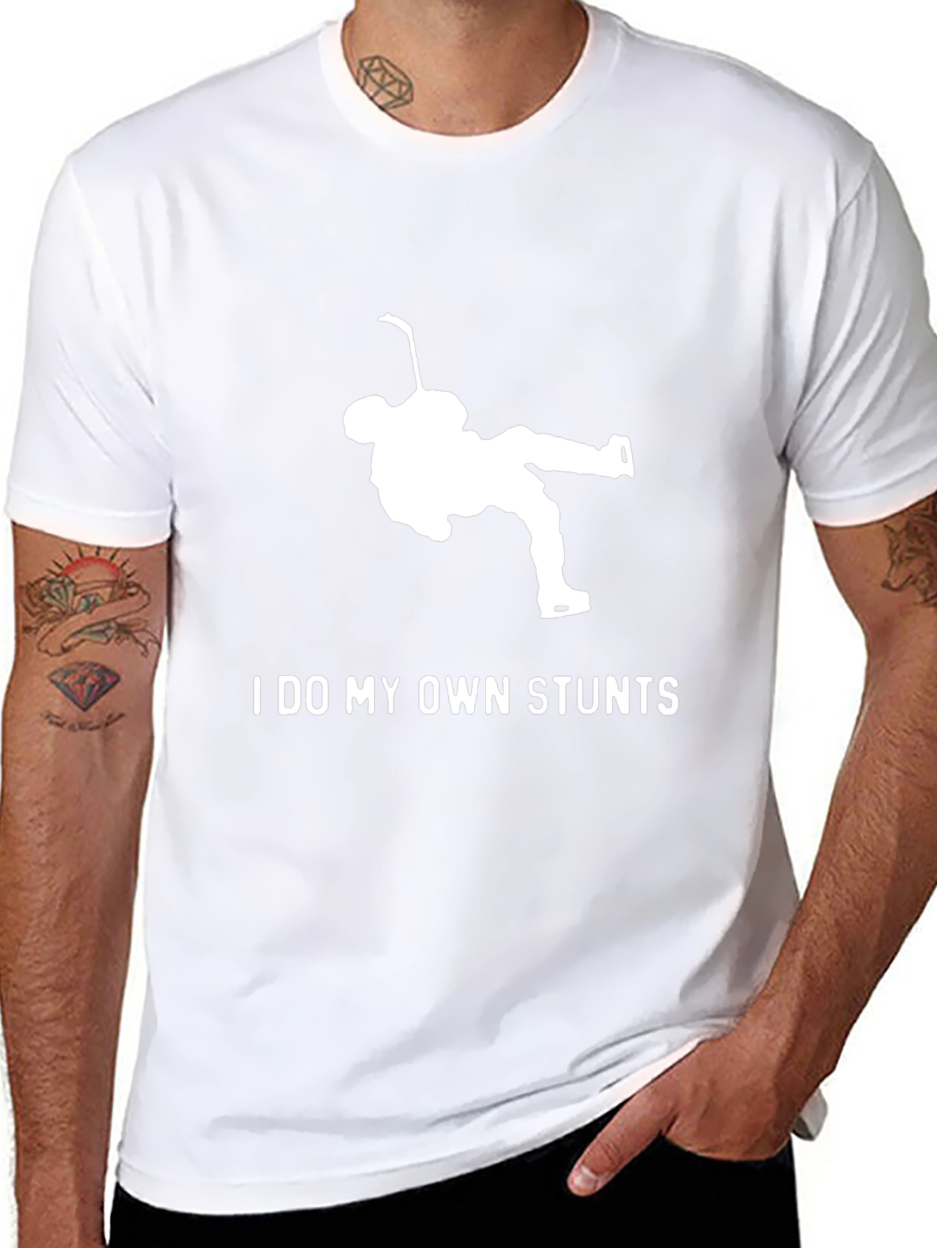 I Do My Own Stunts Hockey T-Shirt