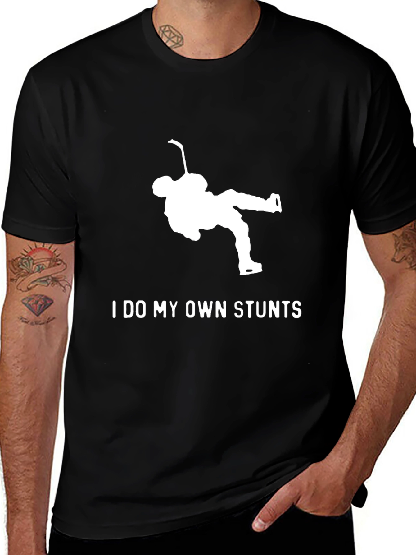 I Do My Own Stunts Hockey T-Shirt