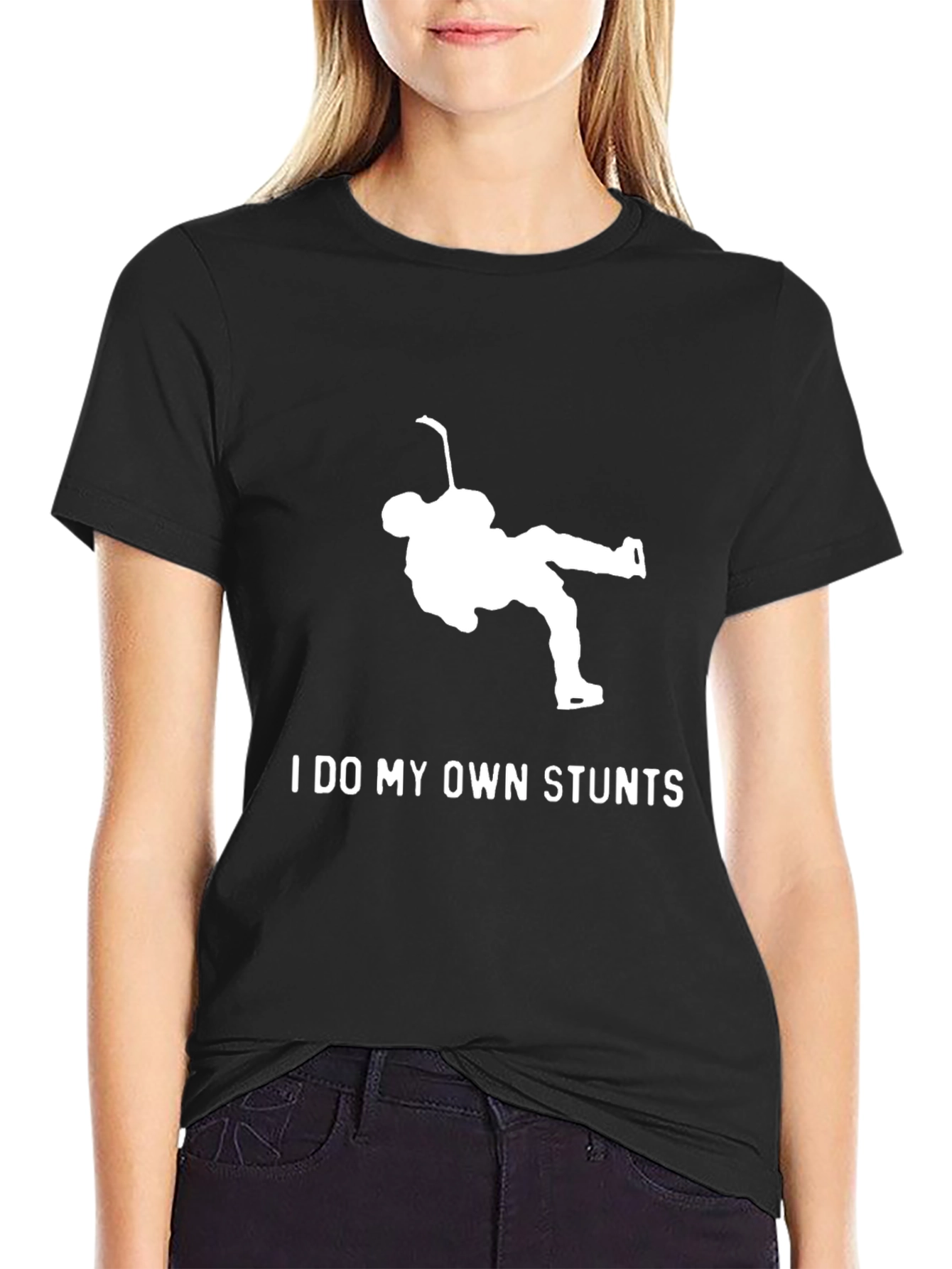 I Do My Own Stunts Hockey T-Shirt