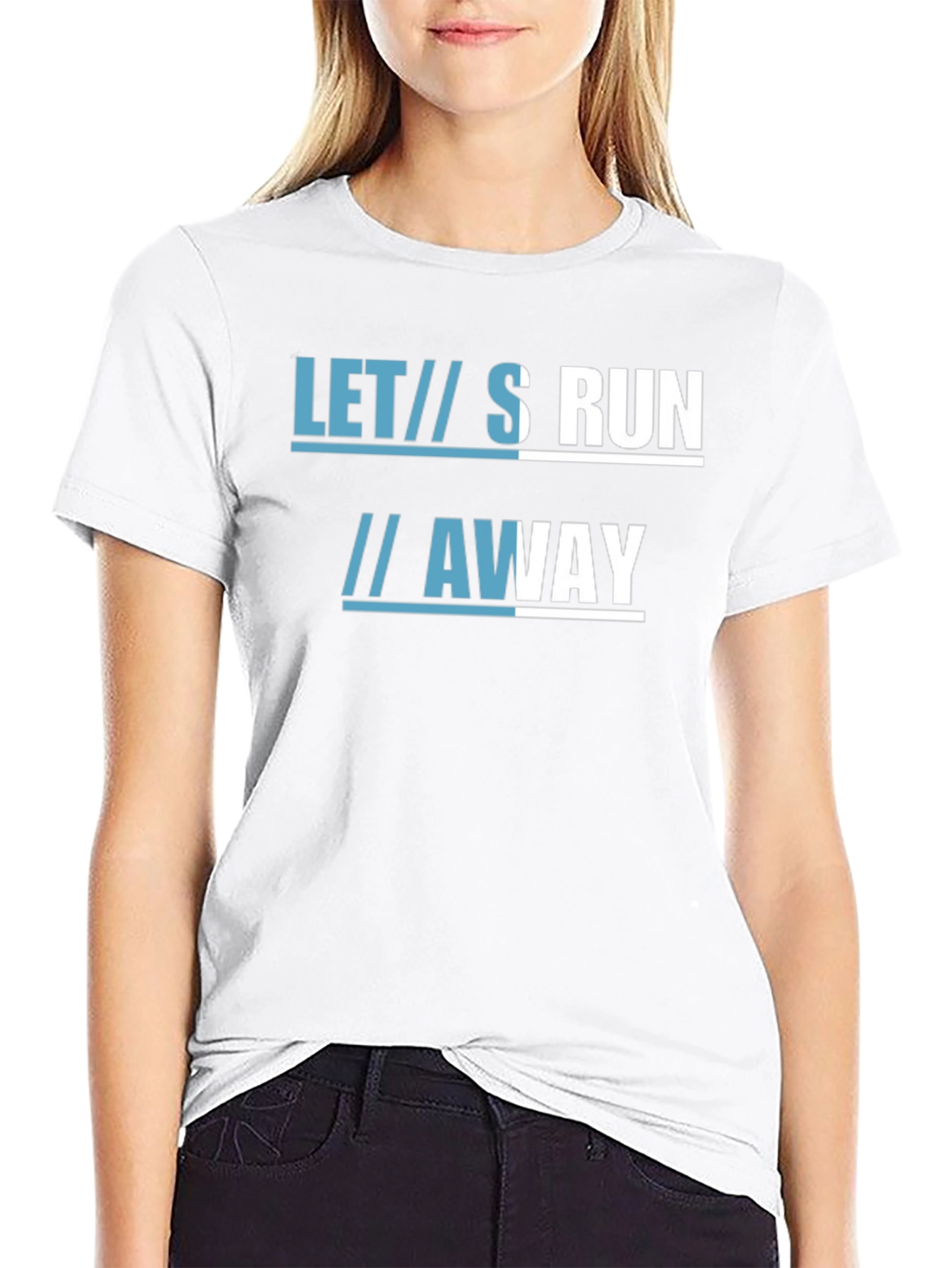 Lets Run Away Graphic Tee - Black Cotton T-Shirt
