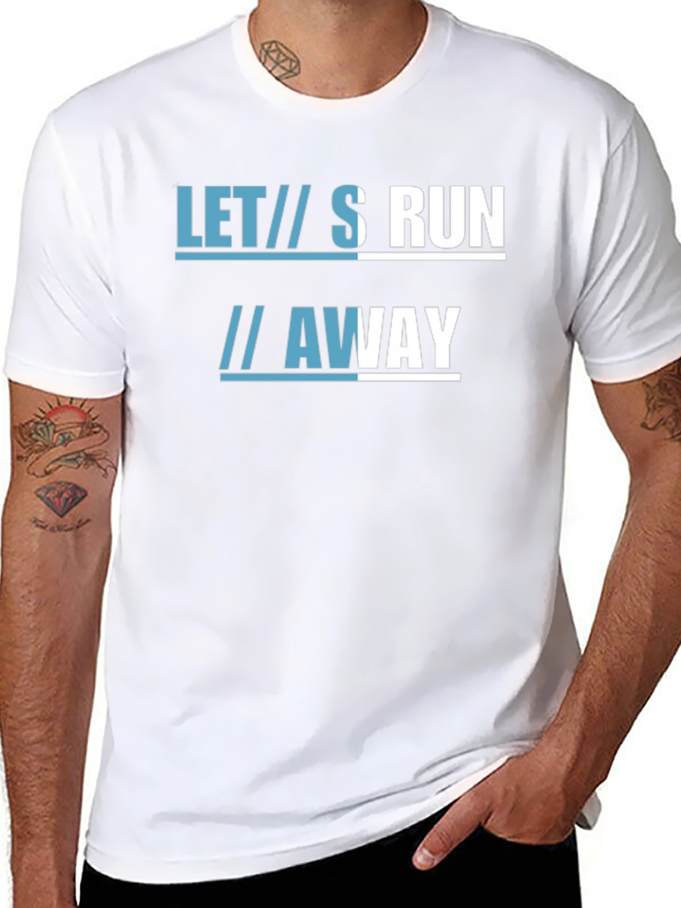Lets Run Away Graphic Tee - Black Cotton T-Shirt
