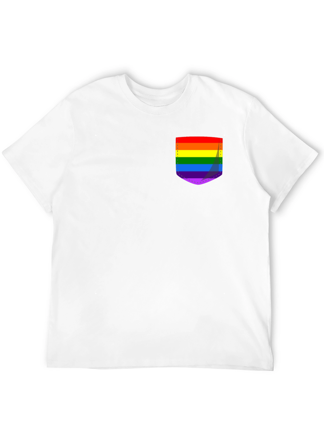 Pride Pocket Tee - Black Crew Neck Casual T-Shirt