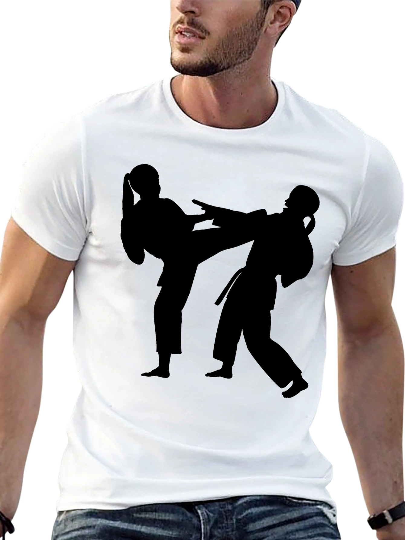 Karate Silhouette Graphic Tee - Martial Arts T-Shirt