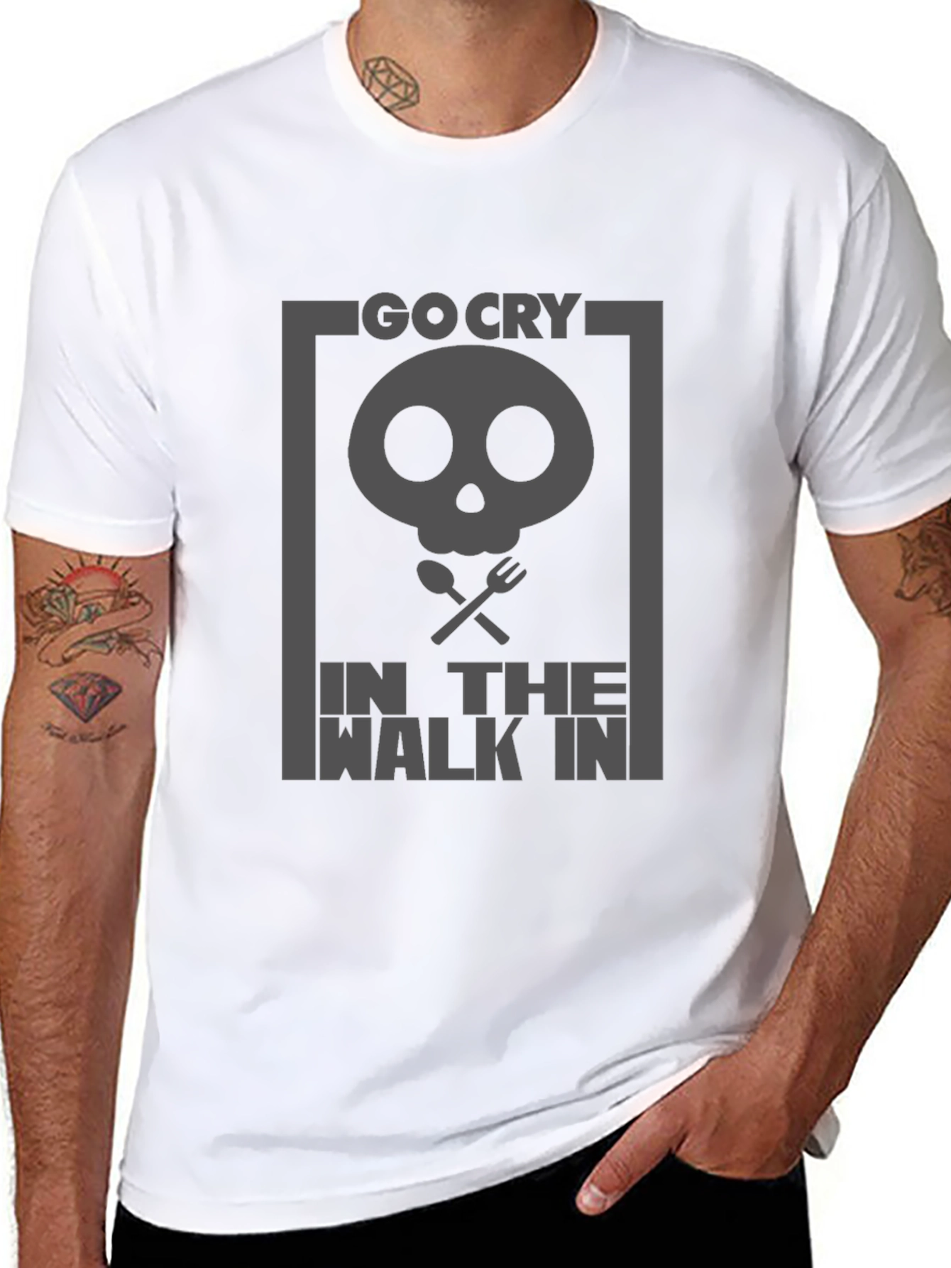 Go Cry In The Walk In Black Graphic Tee