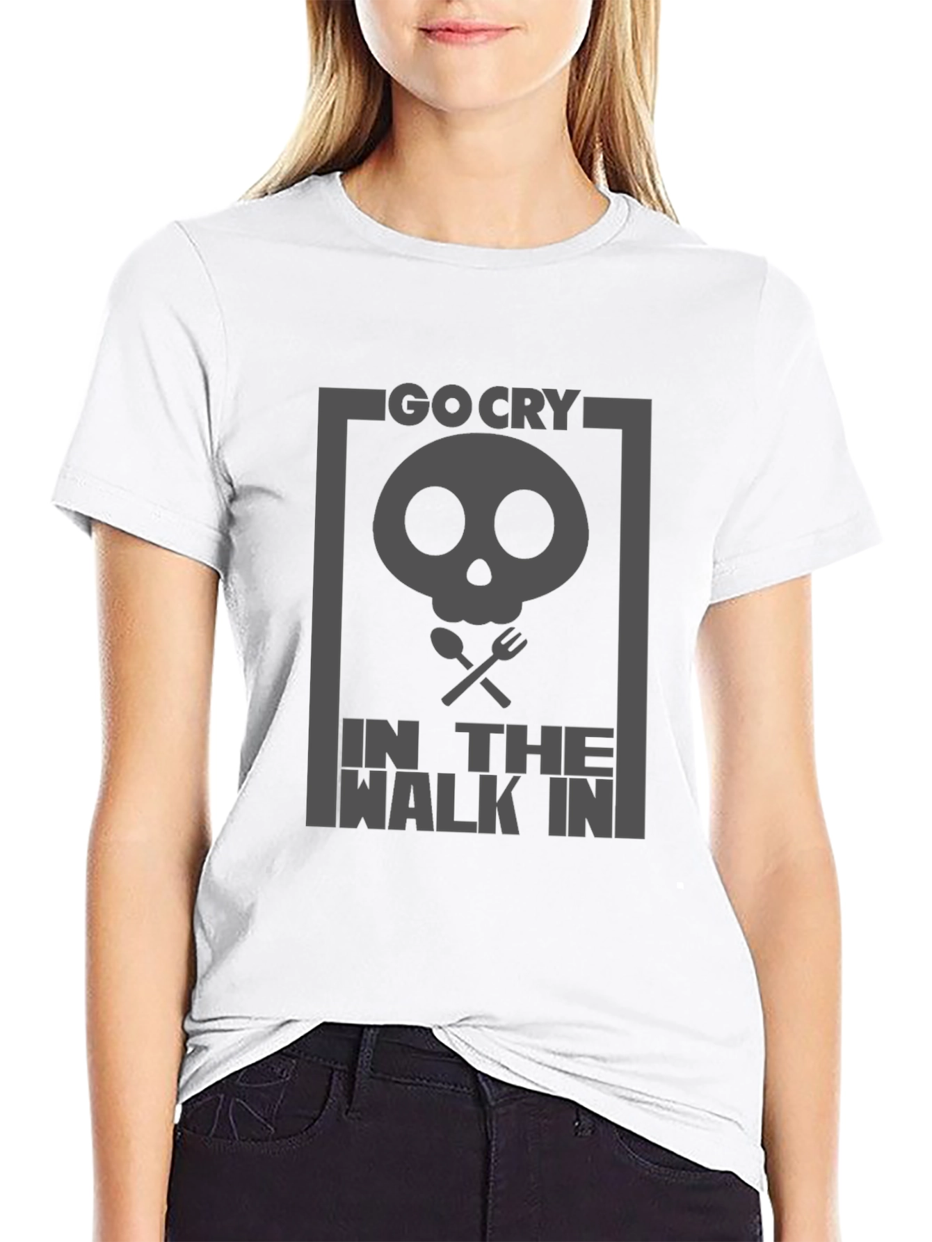 Go Cry In The Walk In Black Graphic Tee