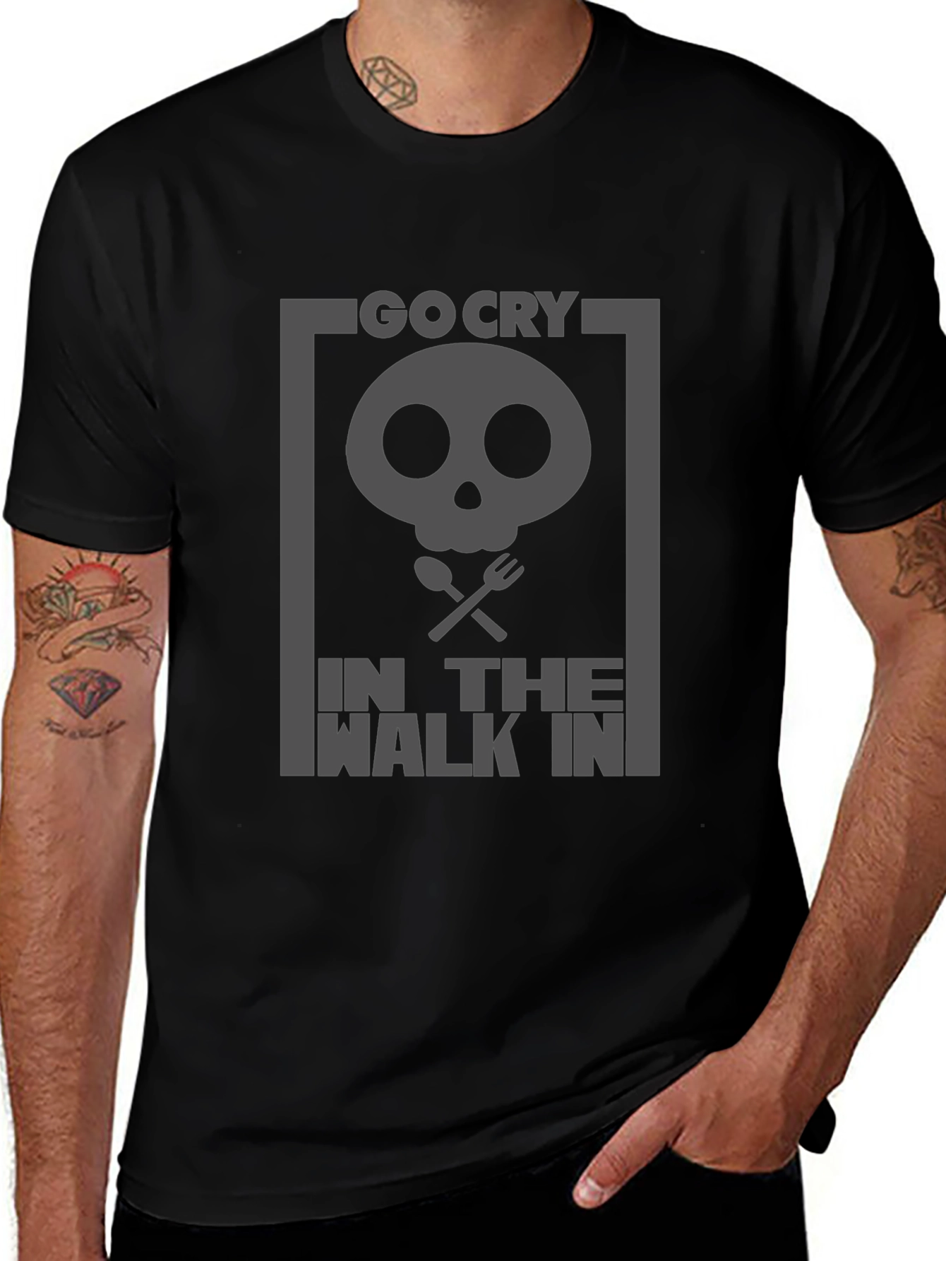 Go Cry In The Walk In Black Graphic Tee