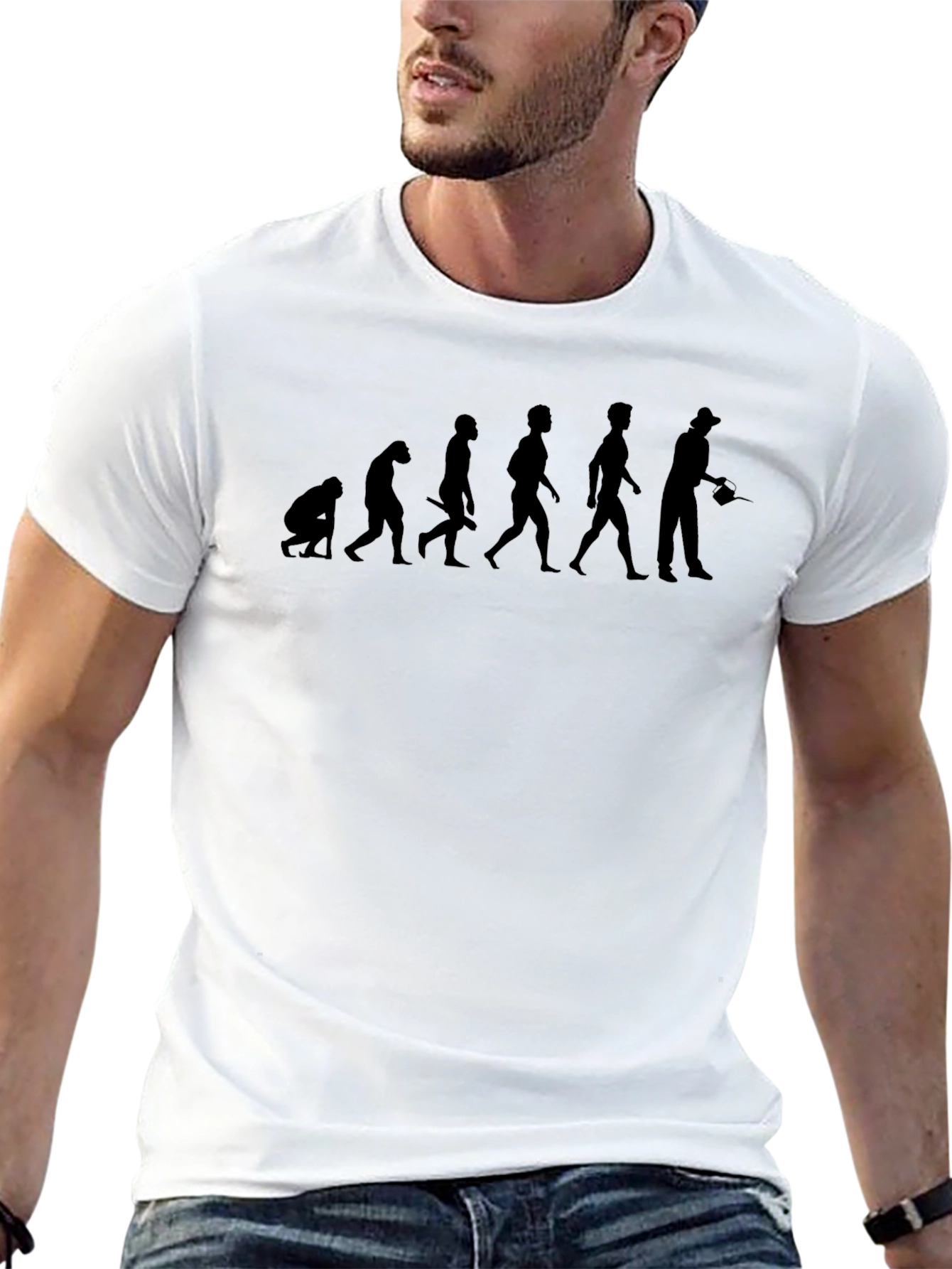 Evolution of Fishing Black T-Shirt