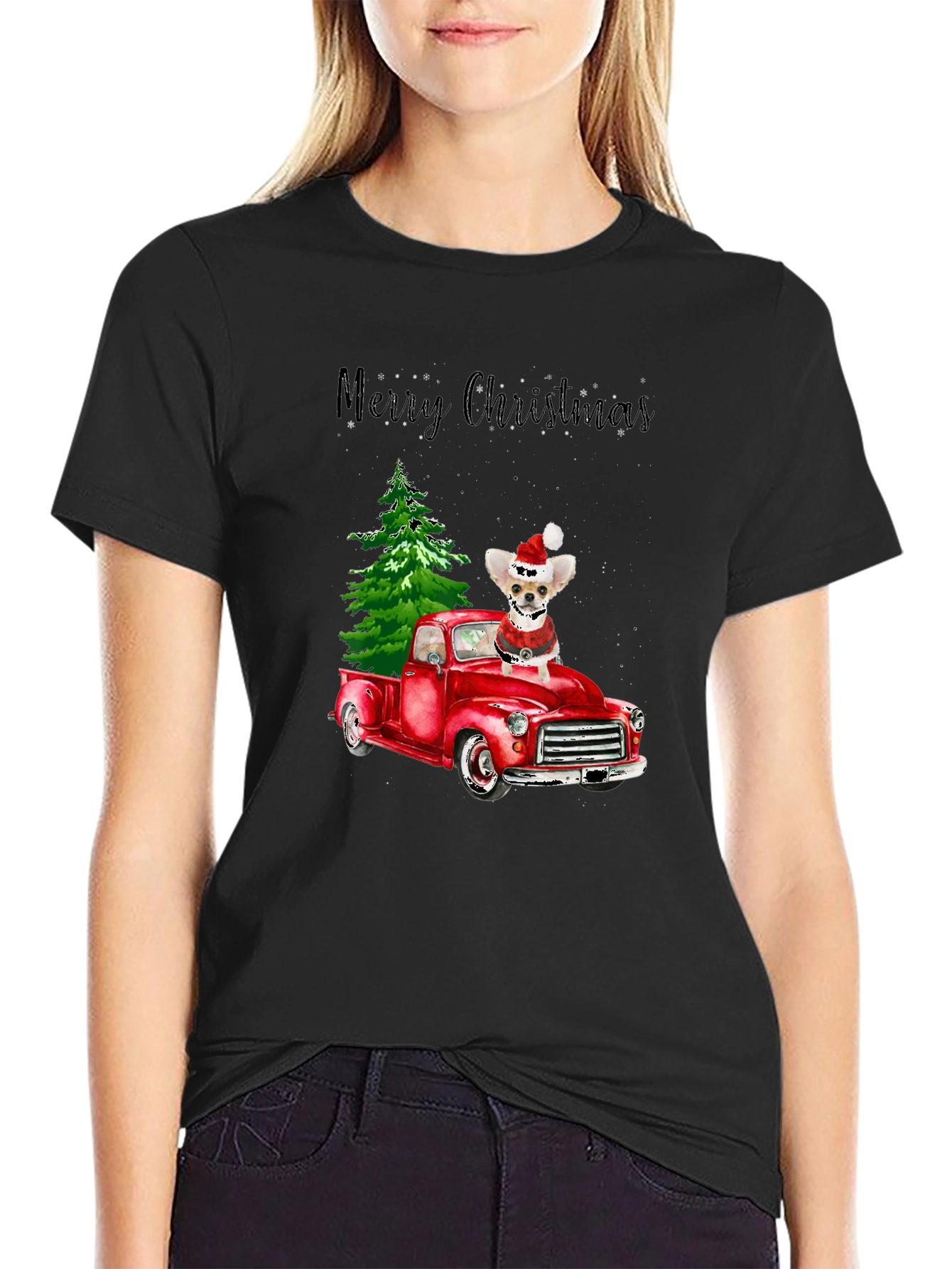 Merry Christmas Chihuahua Truck T-Shirt