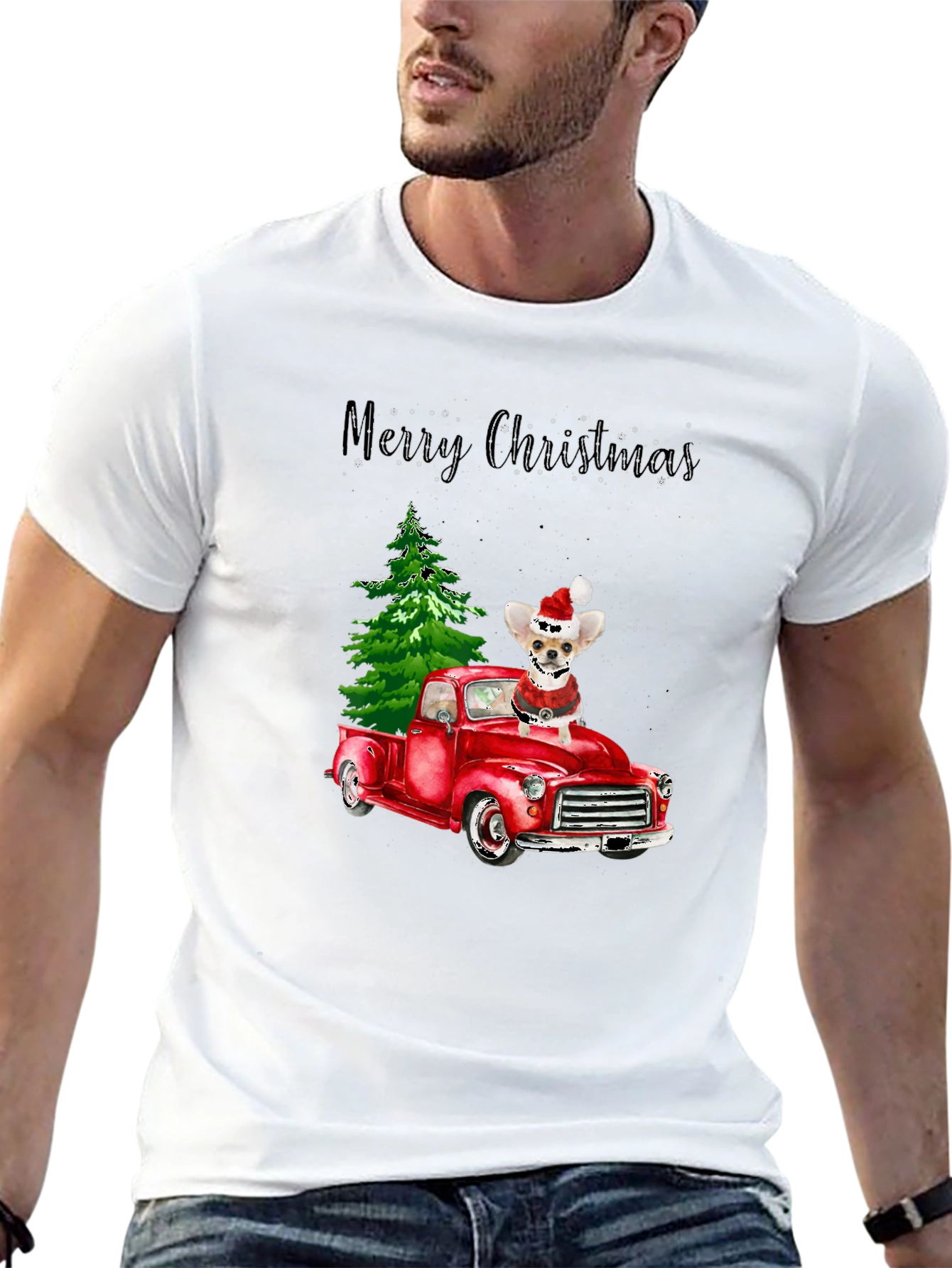Merry Christmas Chihuahua Truck T-Shirt