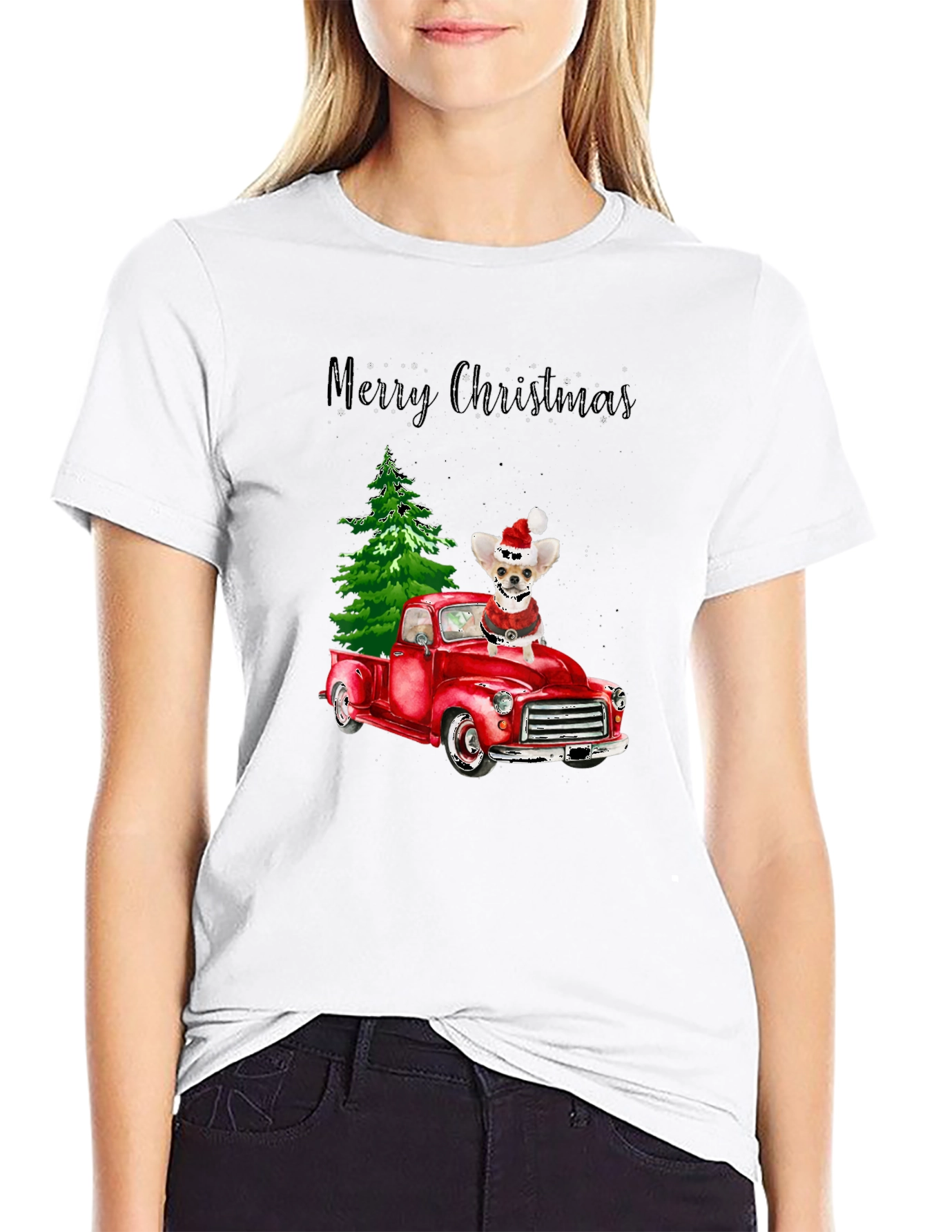Merry Christmas Chihuahua Truck T-Shirt