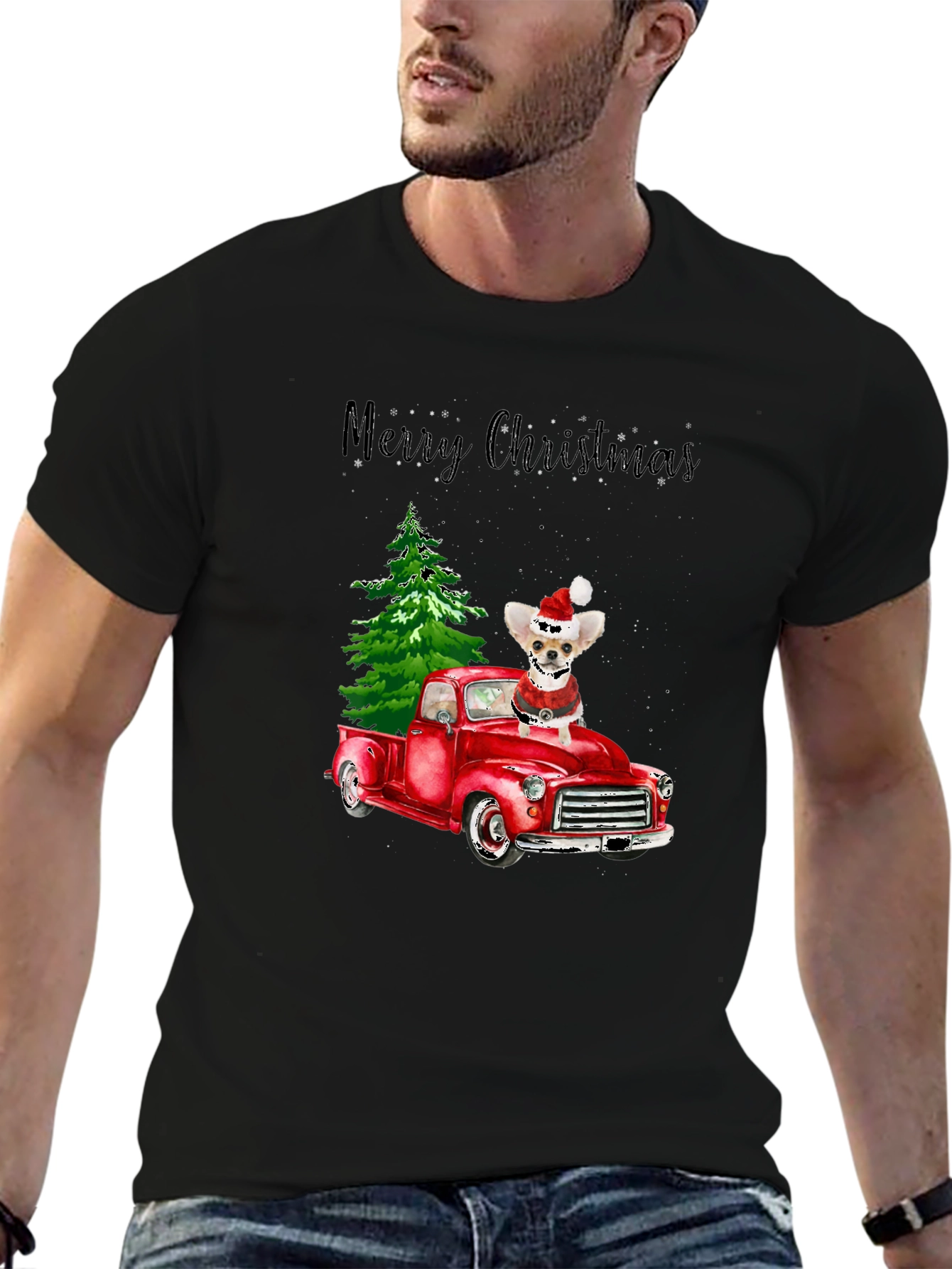 Merry Christmas Chihuahua Truck T-Shirt