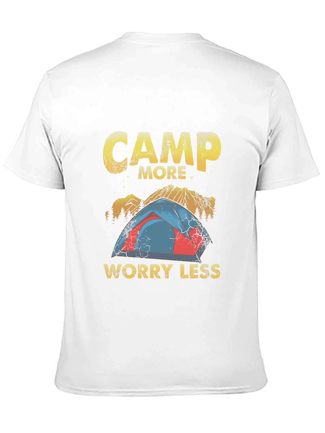 Camp More Worry Less Black Graphic Tee