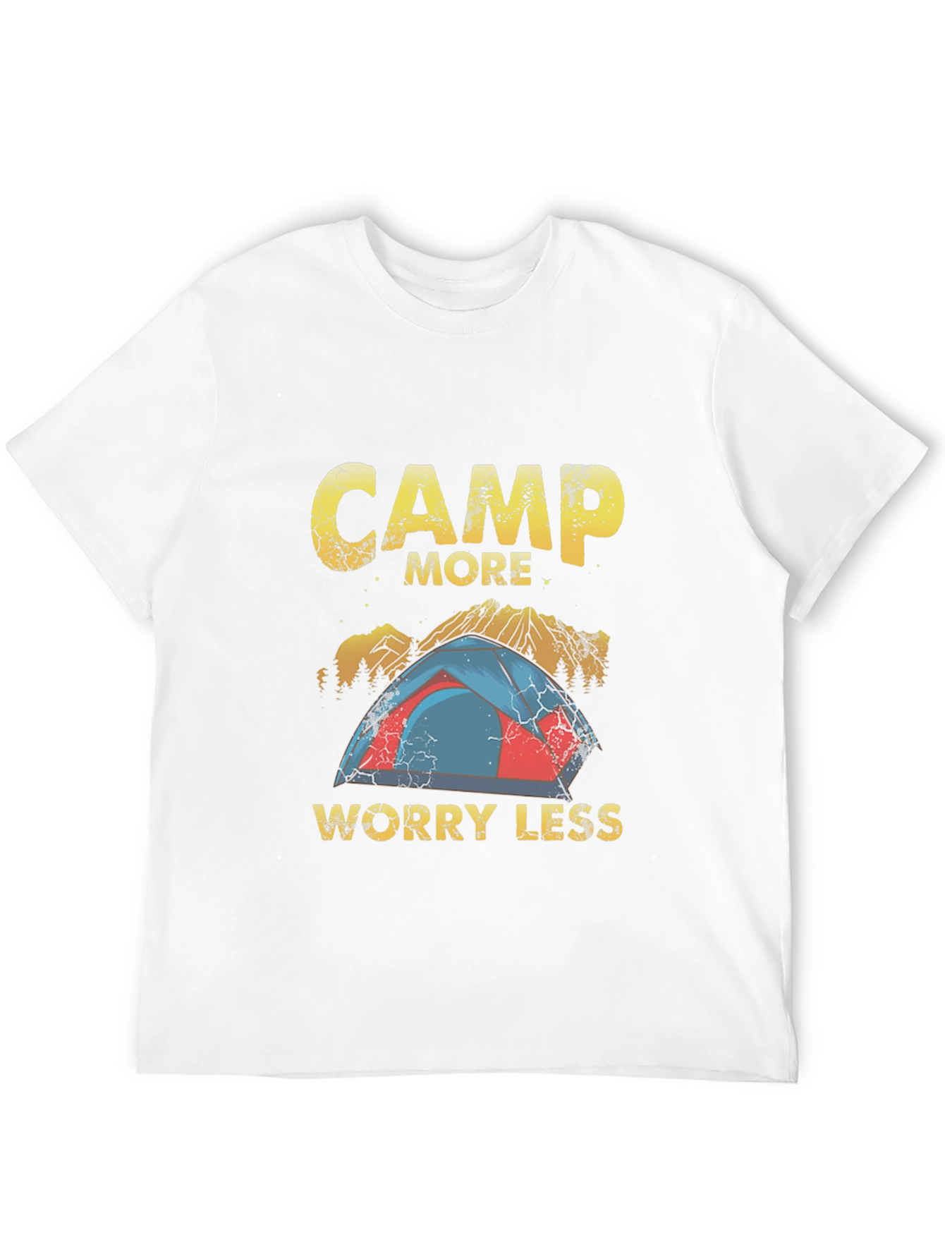 Camp More Worry Less Black Graphic Tee