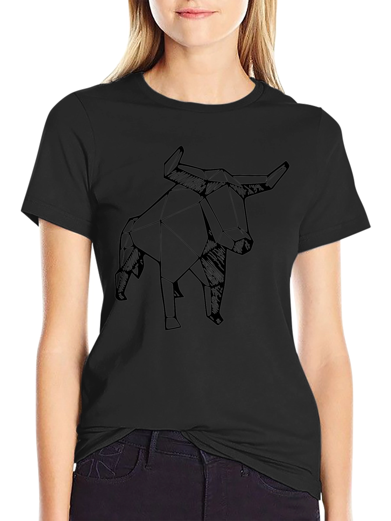 Geometric Bull Graphic Tee - Modern Menswear