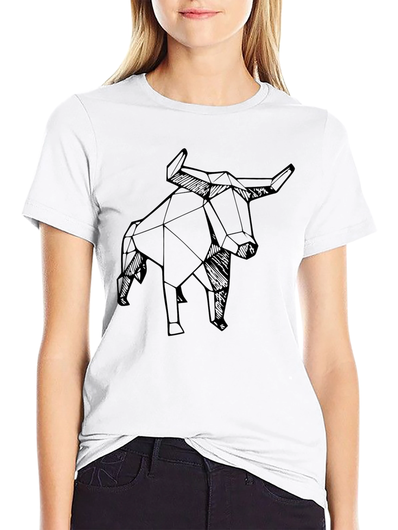 Geometric Bull Graphic Tee - Modern Menswear