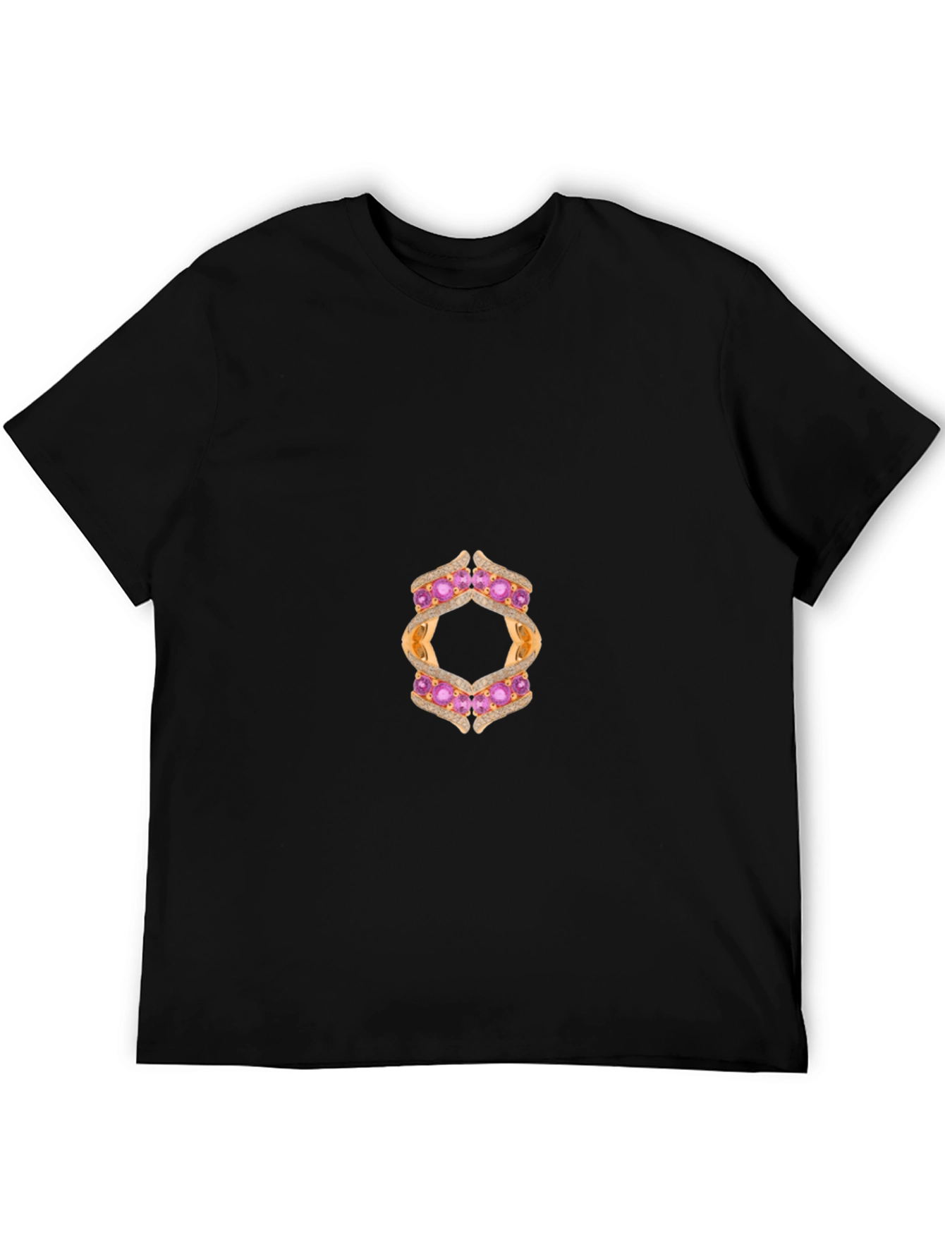 Black Tee with Abstract Jeweled Graphic