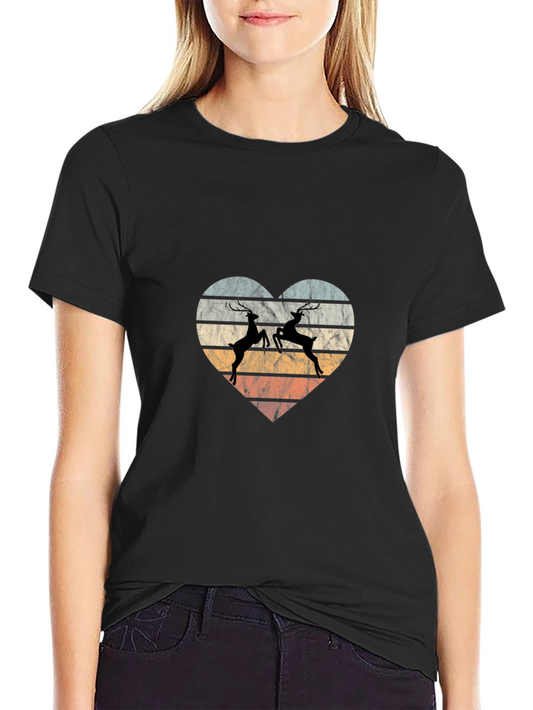 Deer Heart Graphic Tee - Retro Style