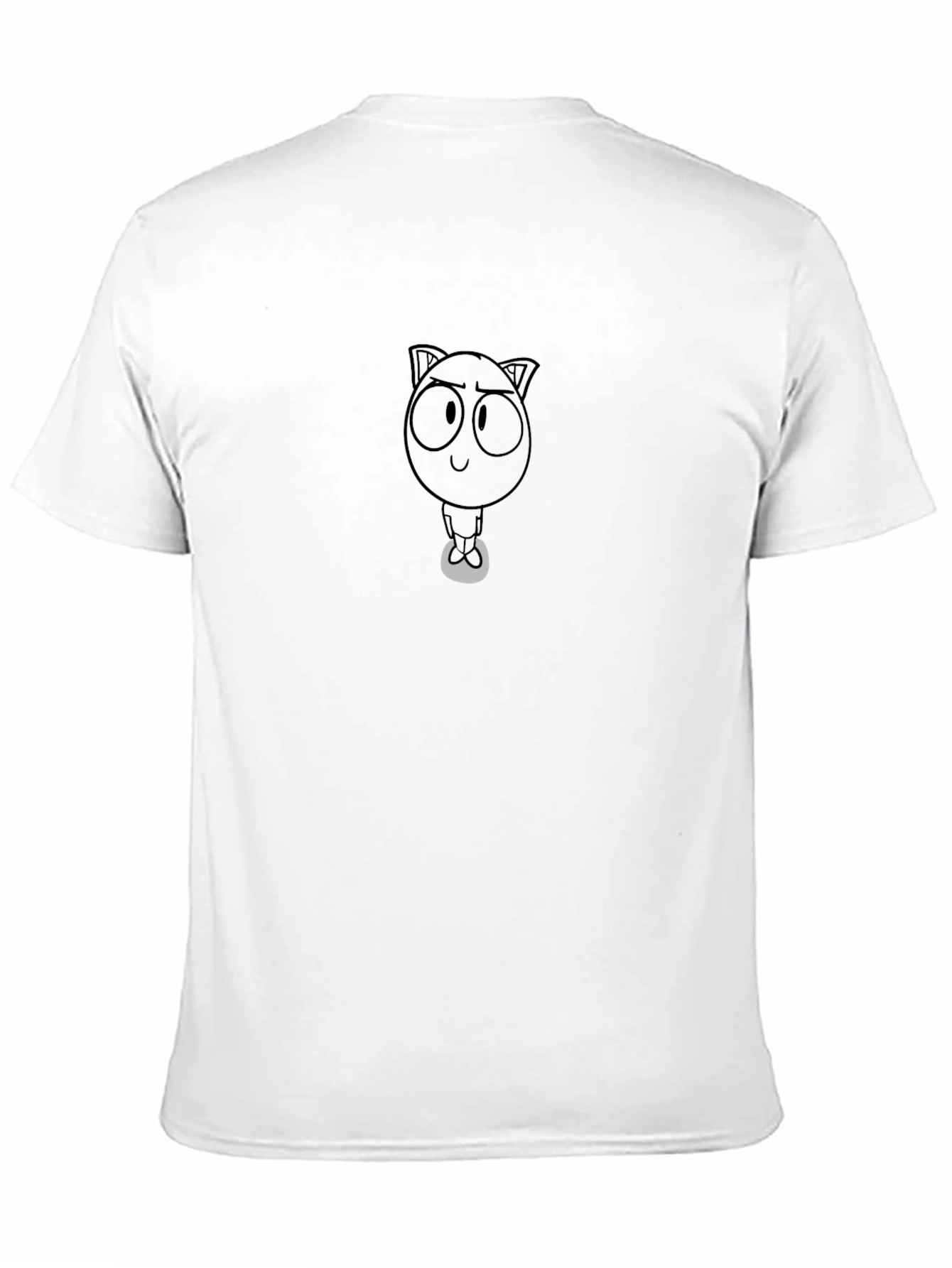 Black Cartoon Cat Graphic Tee - Unisex