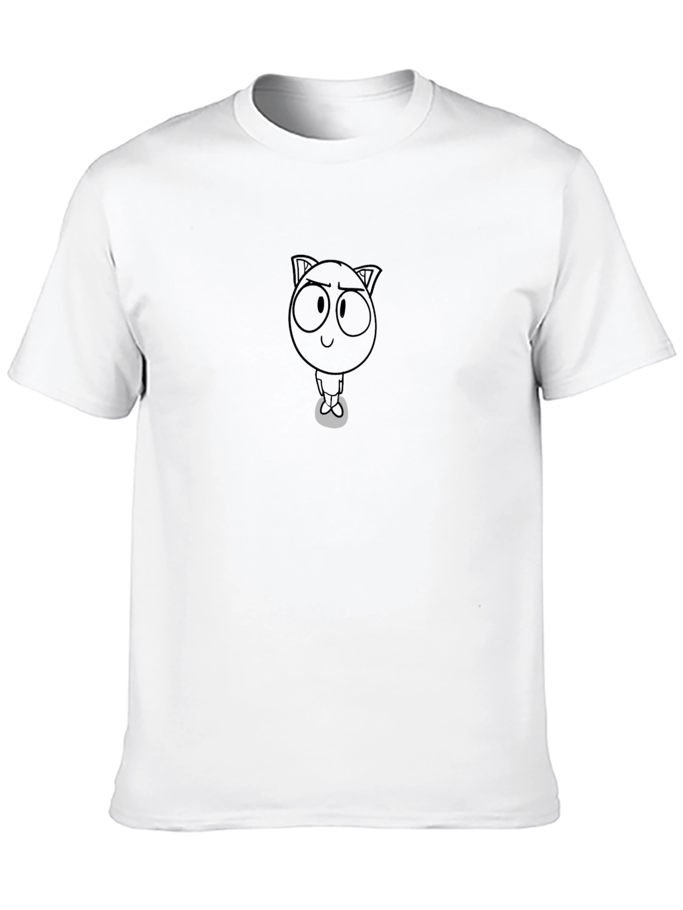 Black Cartoon Cat Graphic Tee - Unisex