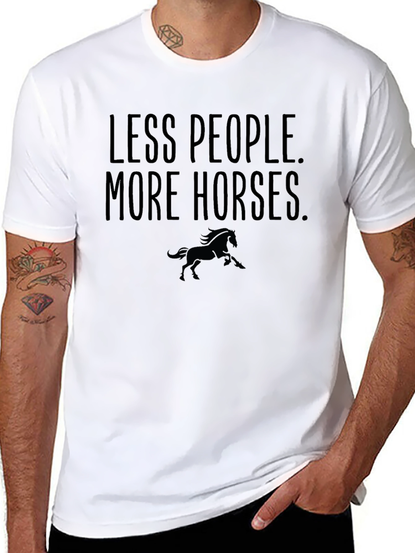 Less People More Horses Graphic T-Shirt