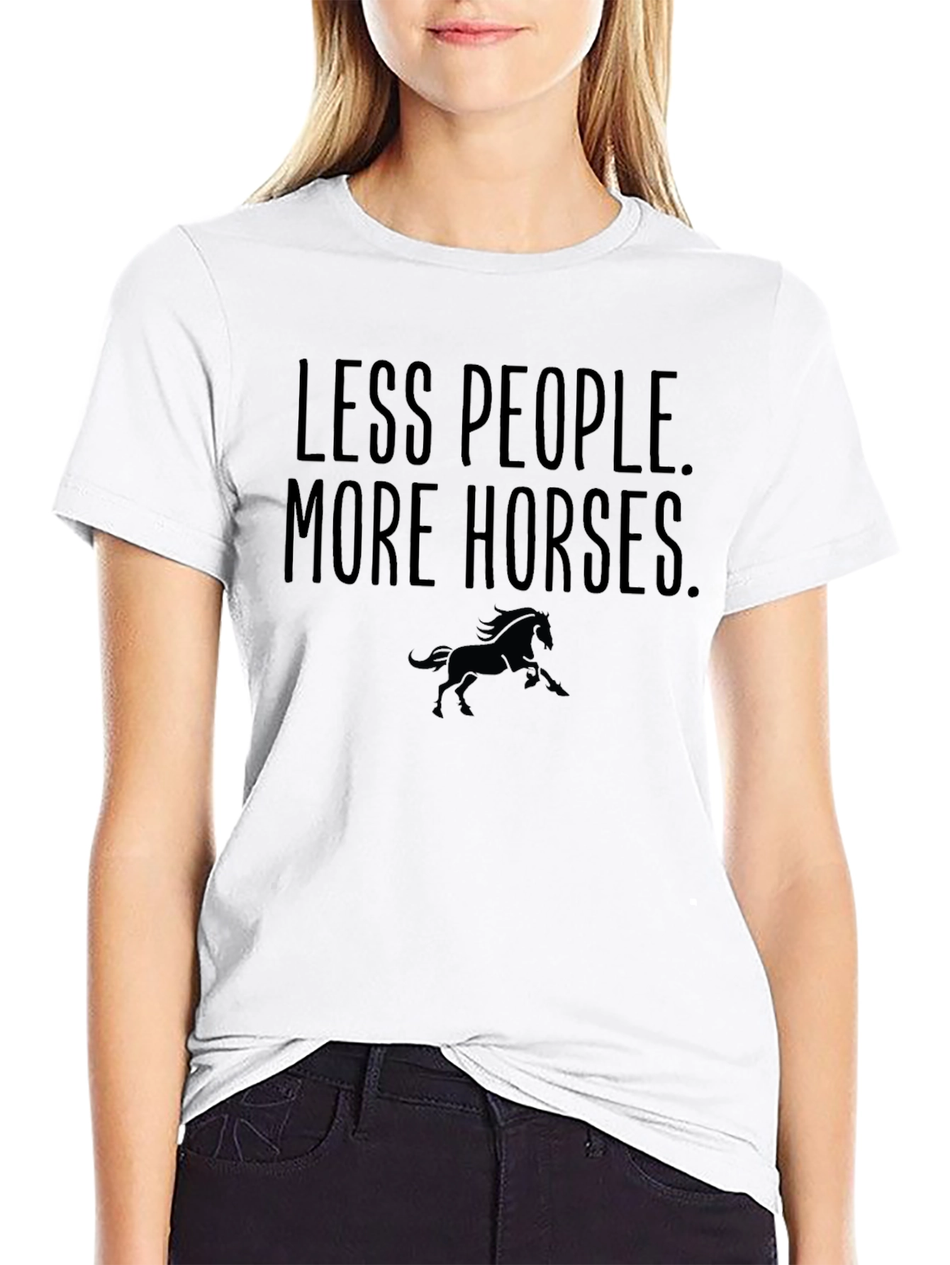 Less People More Horses Graphic T-Shirt
