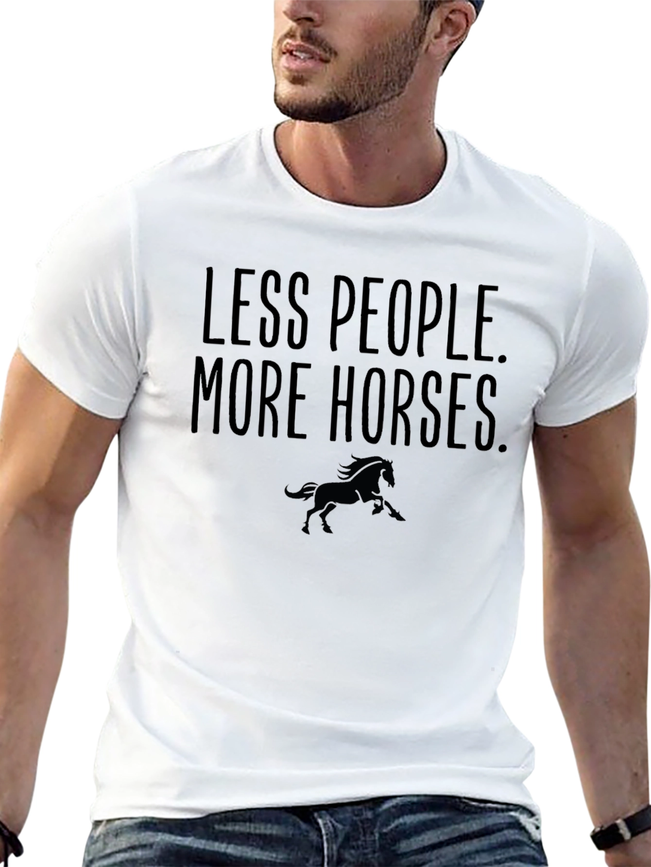 Less People More Horses Graphic T-Shirt