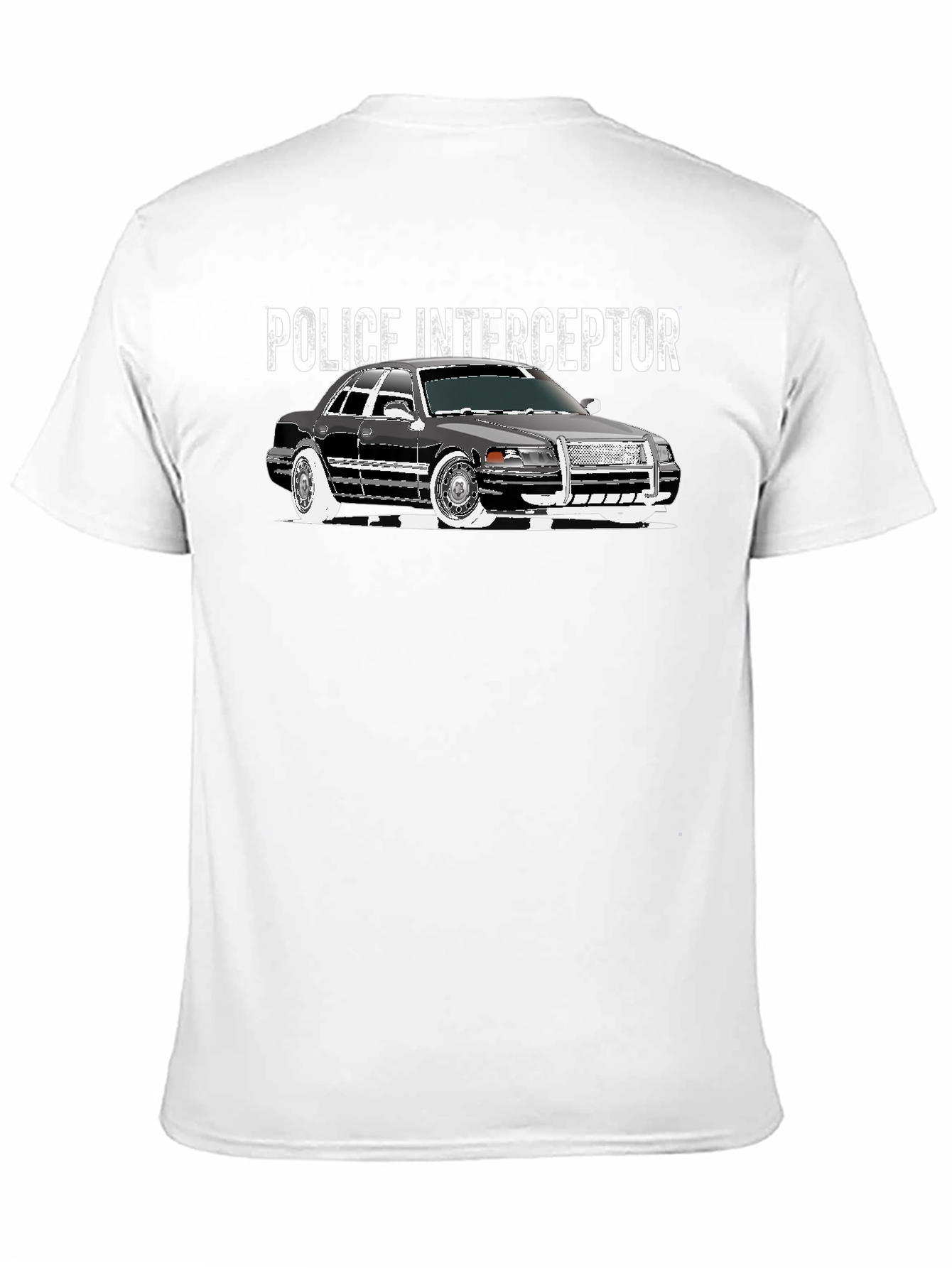 Police Interceptor Car Graphic Black T-Shirt
