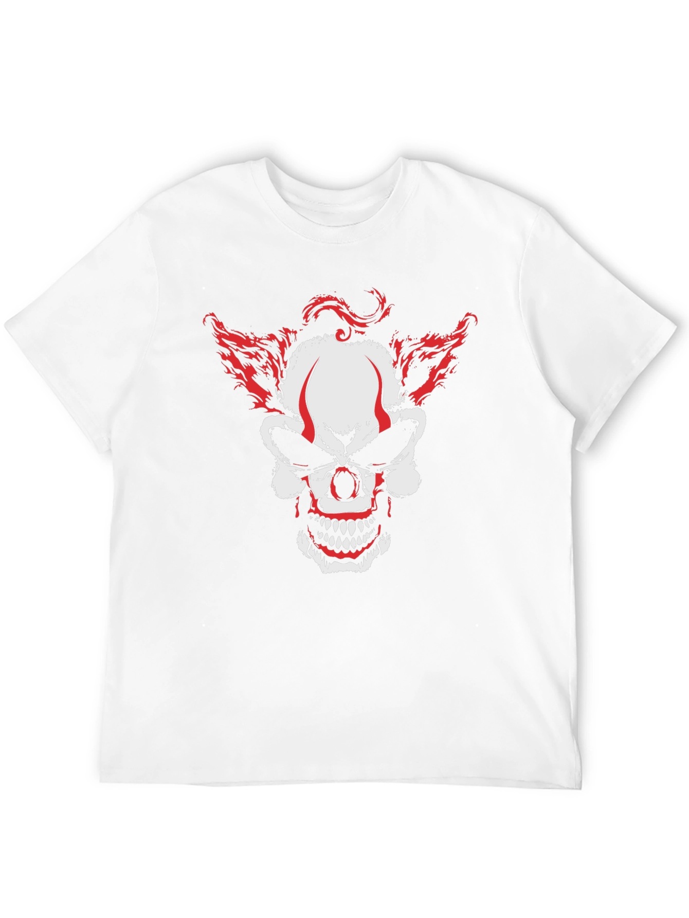 Scary Clown Skull Graphic Tee - Mens Black T-Shirt