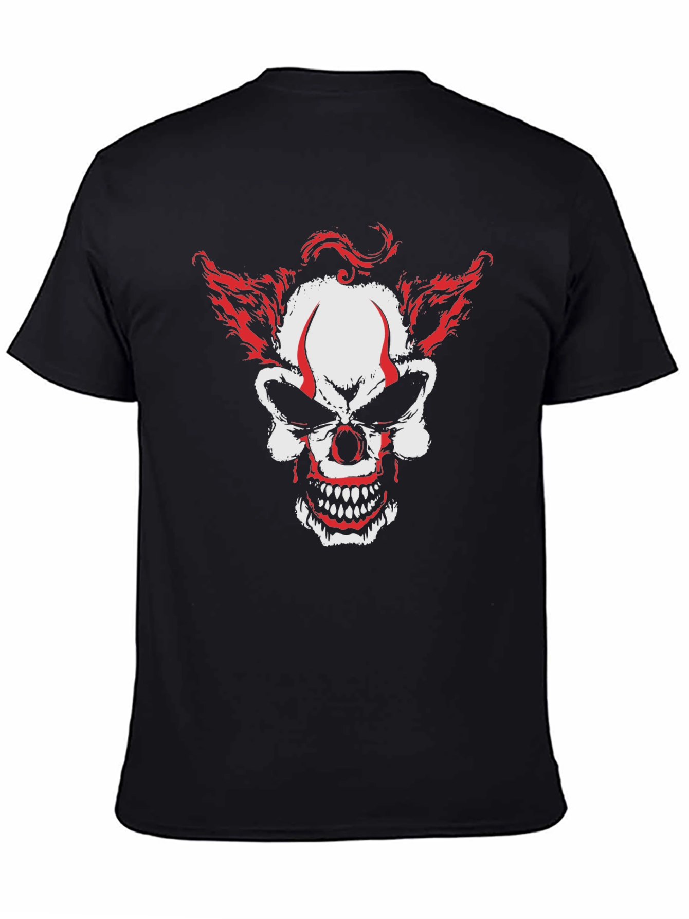 Scary Clown Skull Graphic Tee - Mens Black T-Shirt