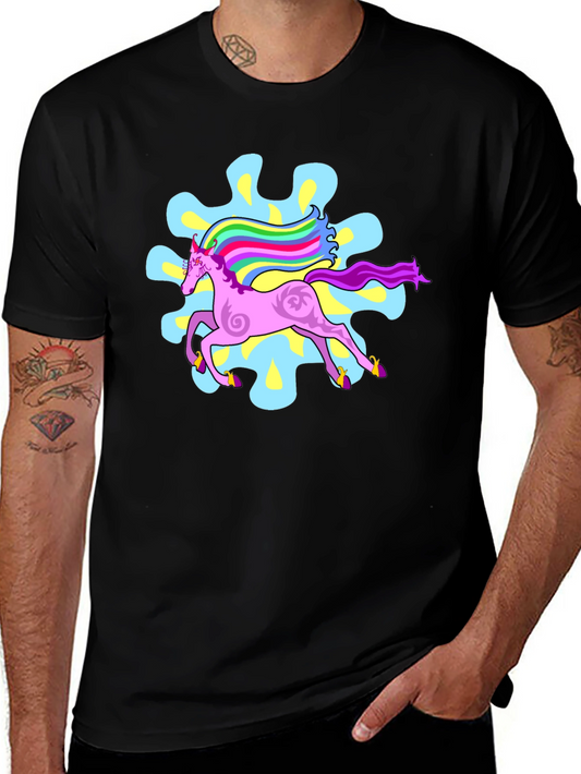 Unicorn Graphic Tee - Stylish Black Cotton T-Shirt