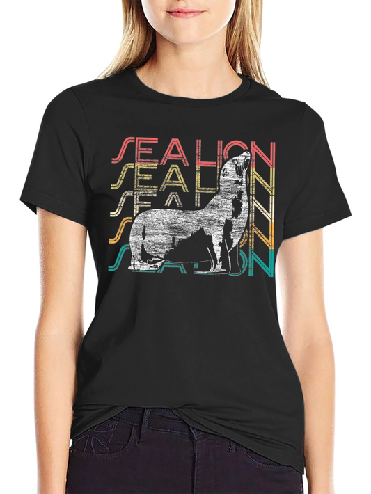 Retro Sea Lion Graphic Tee - Vintage Animal Design