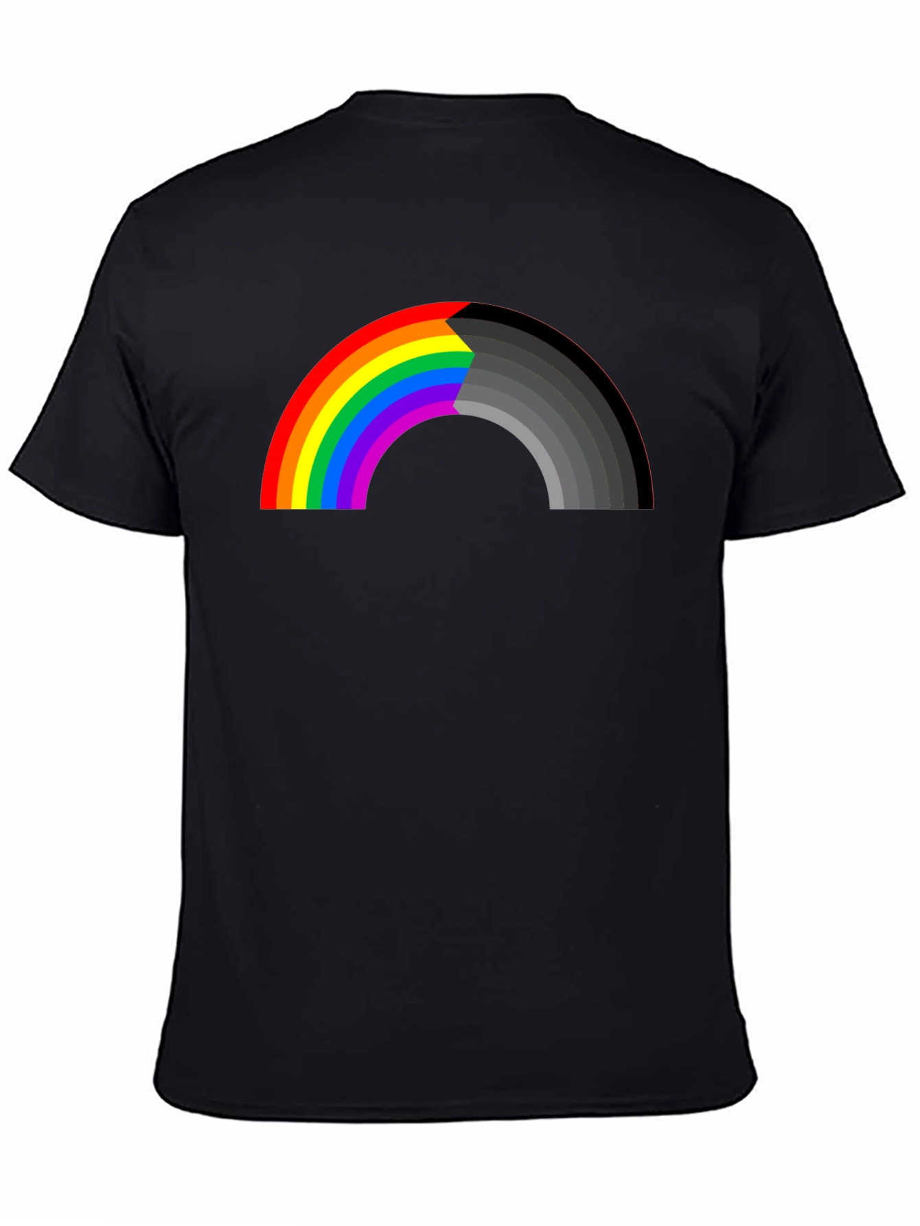 Rainbow to Gray Mens Graphic T-Shirt
