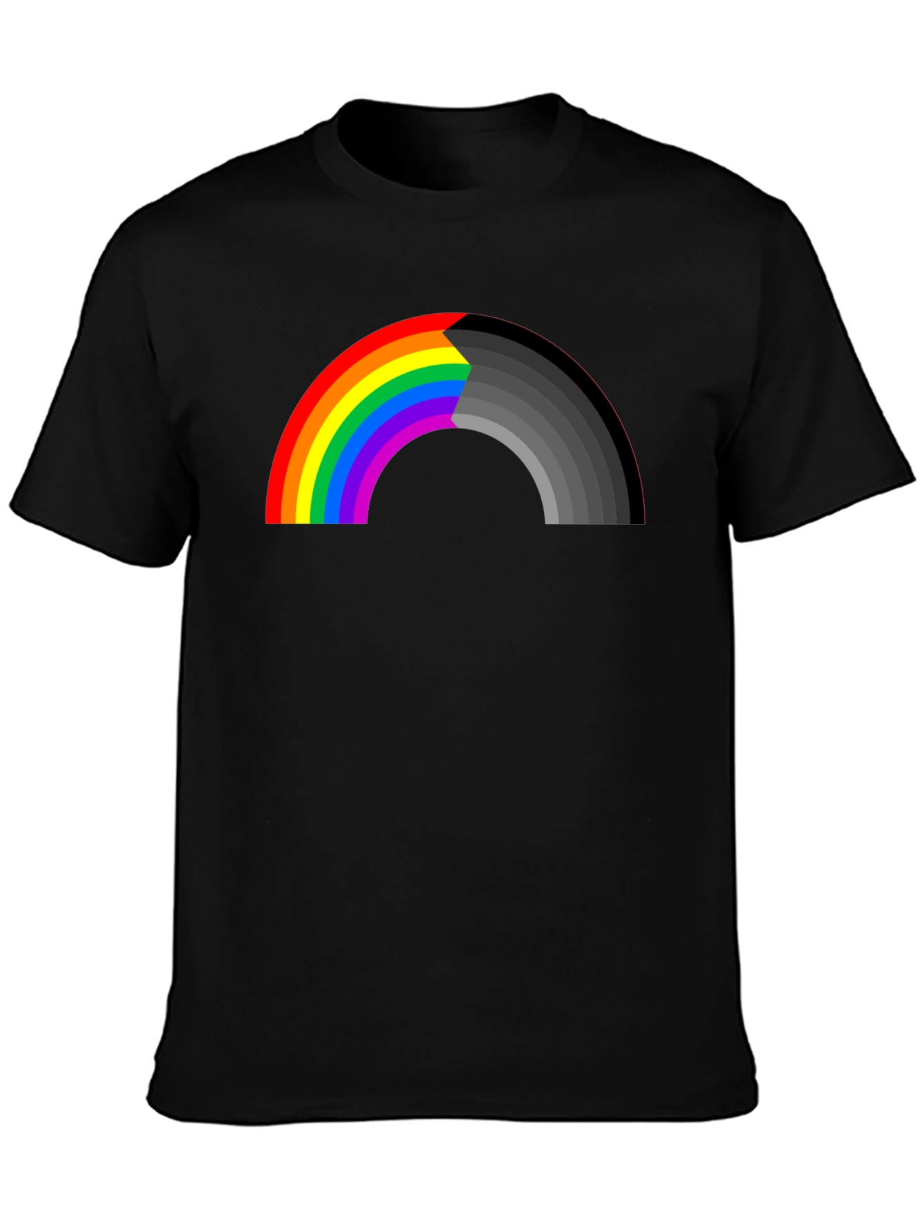 Rainbow to Gray Mens Graphic T-Shirt