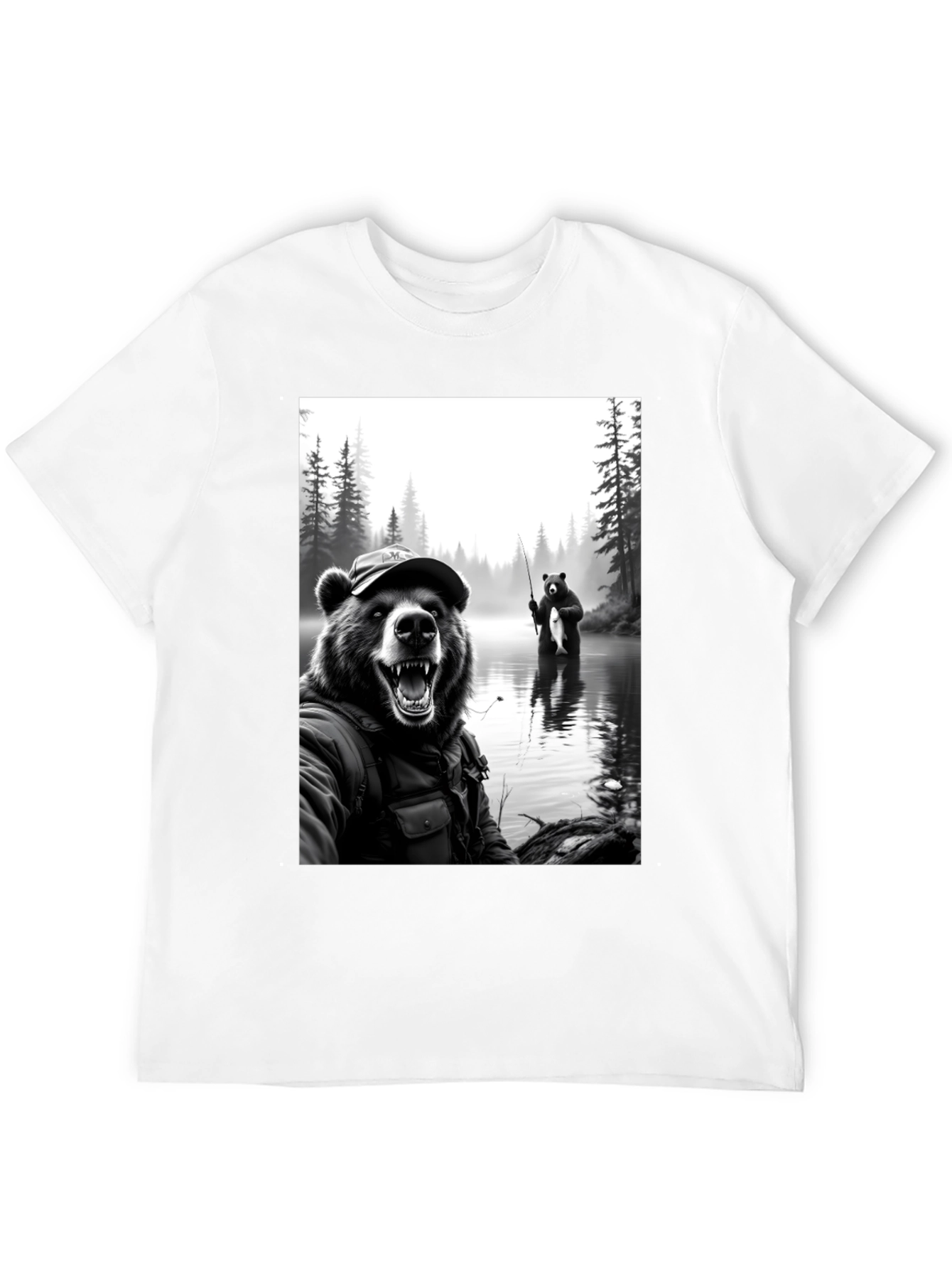 Bear Fishing T-Shirt: Funny Nature Tee