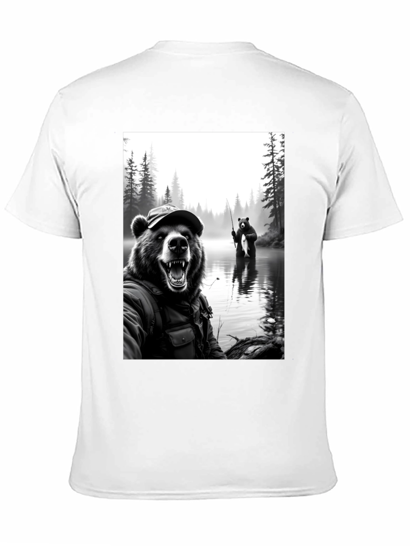 Bear Fishing T-Shirt: Funny Nature Tee