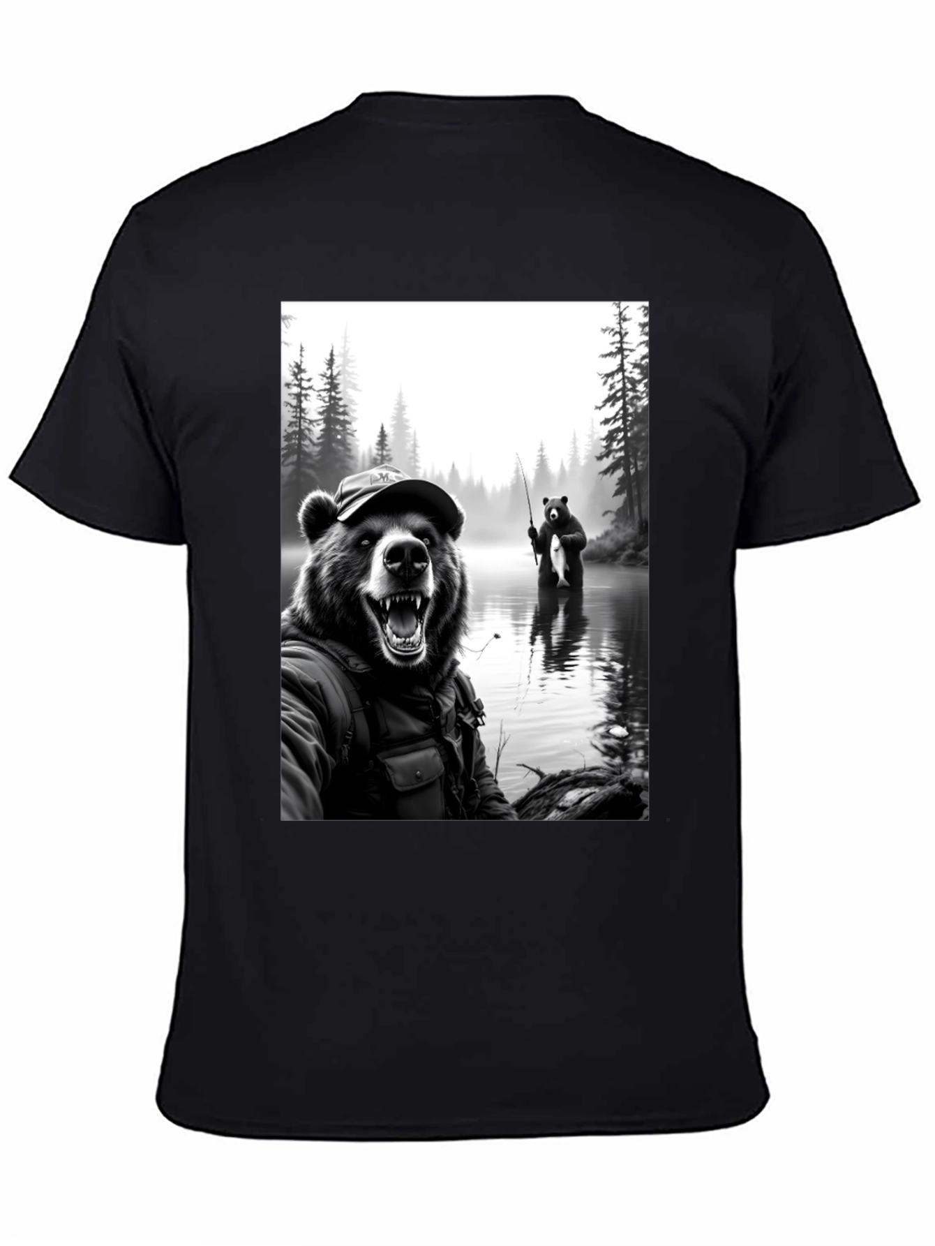 Bear Fishing T-Shirt: Funny Nature Tee