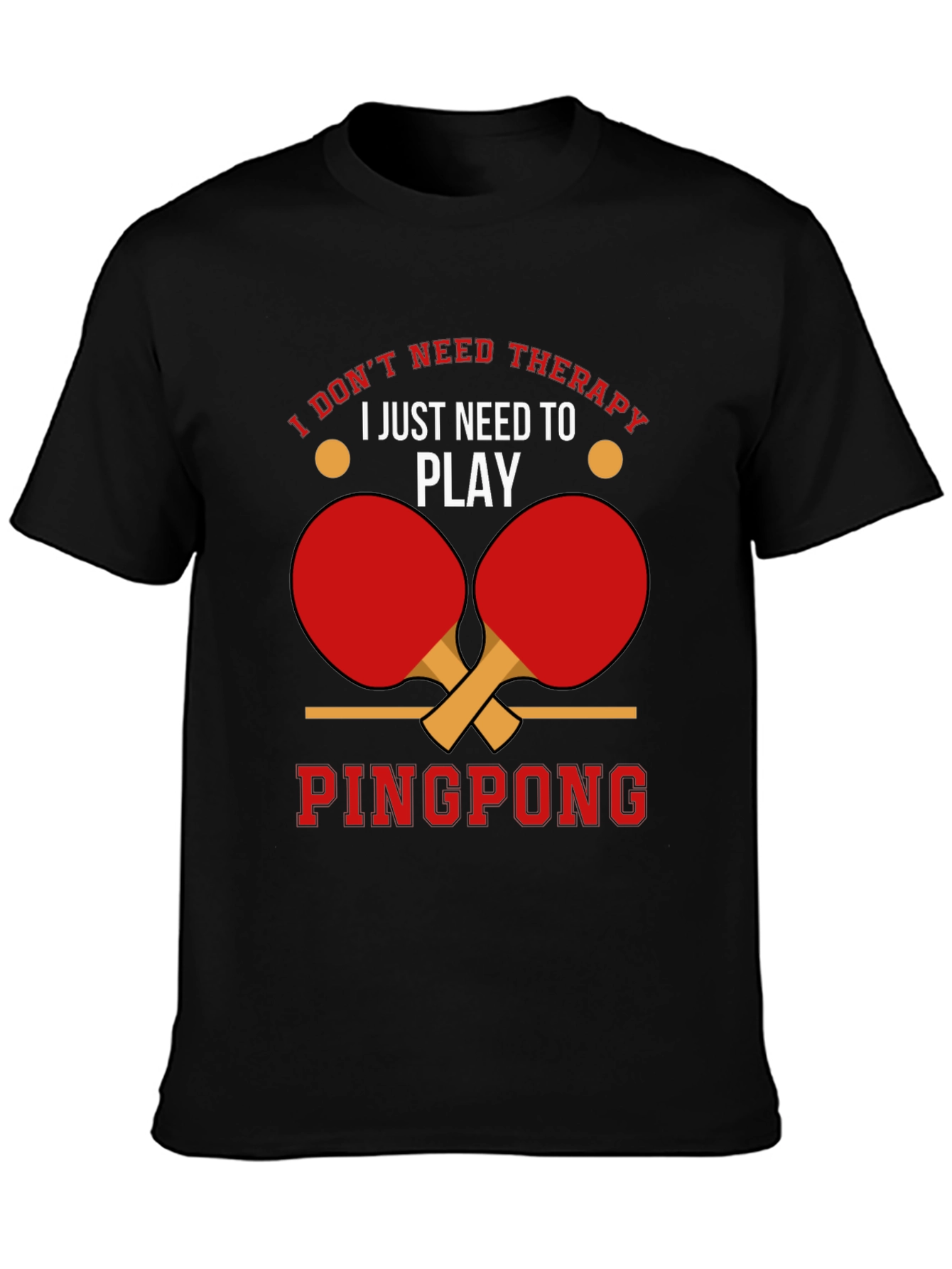 Ping Pong Therapy Black Graphic T-Shirt