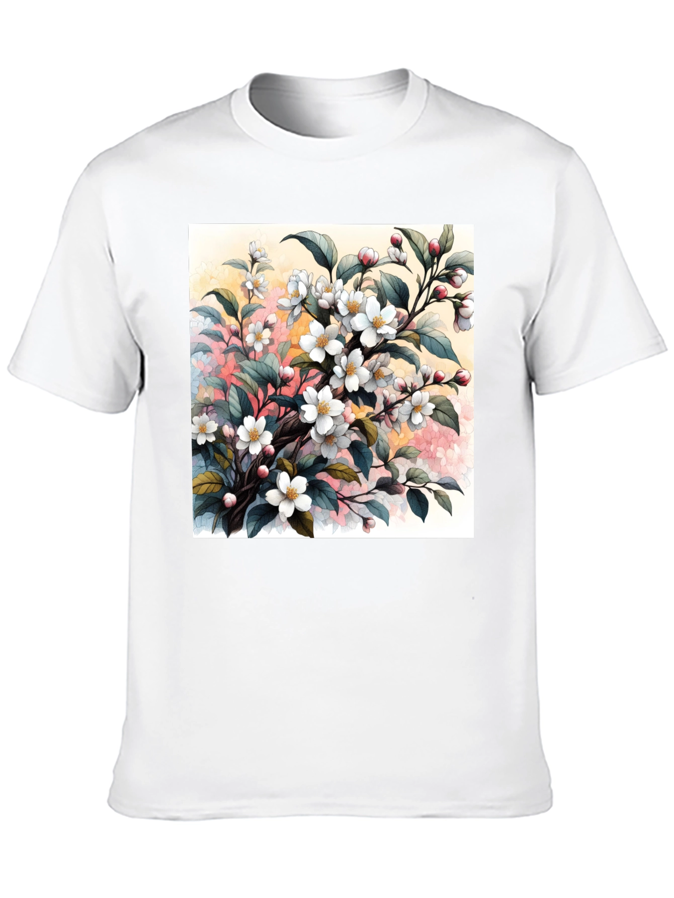 Floral Blossom T-Shirt - Artistic Botanical Design
