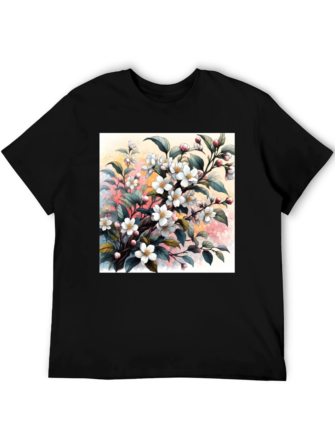 Floral Blossom T-Shirt - Artistic Botanical Design
