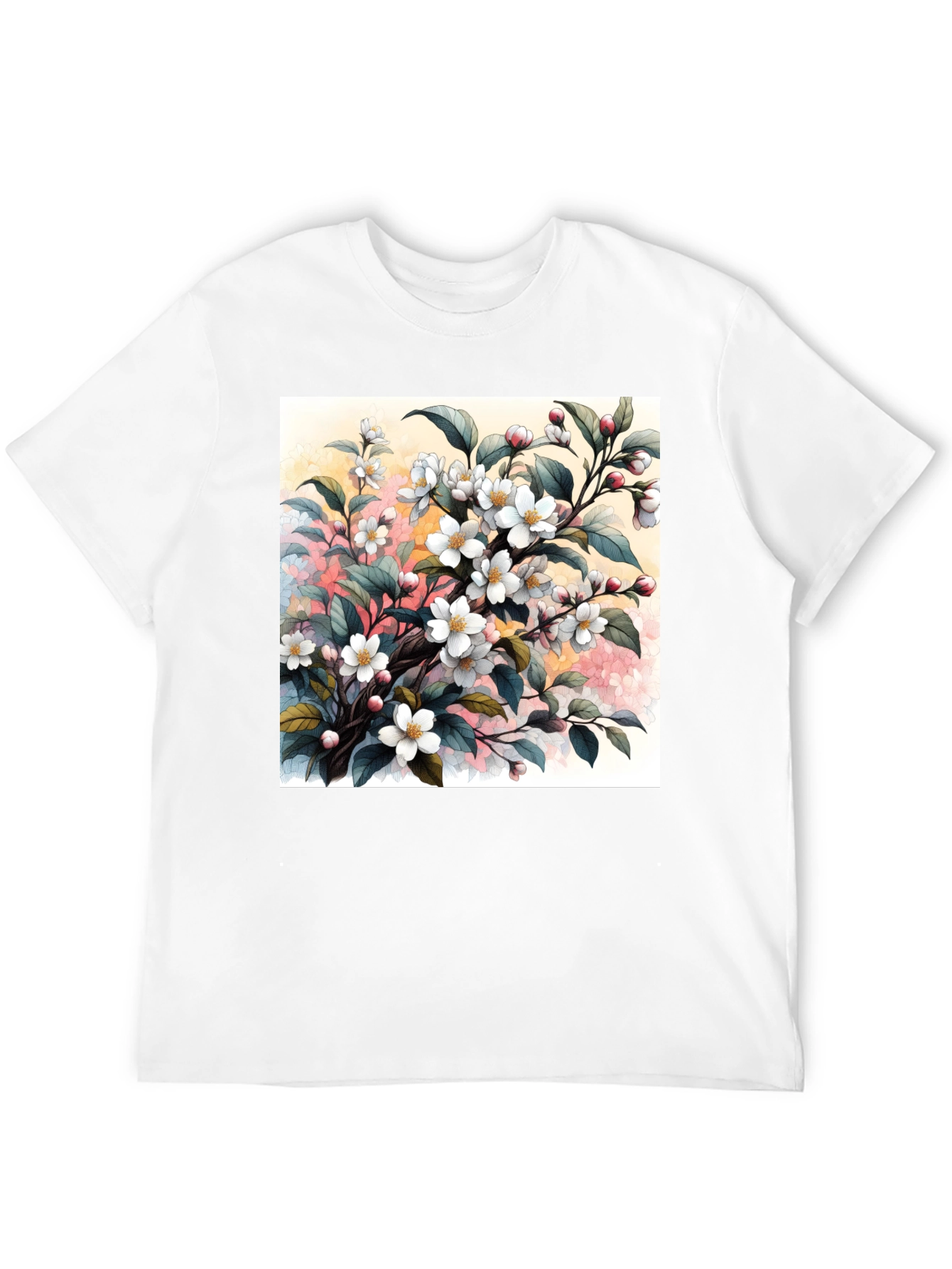 Floral Blossom T-Shirt - Artistic Botanical Design