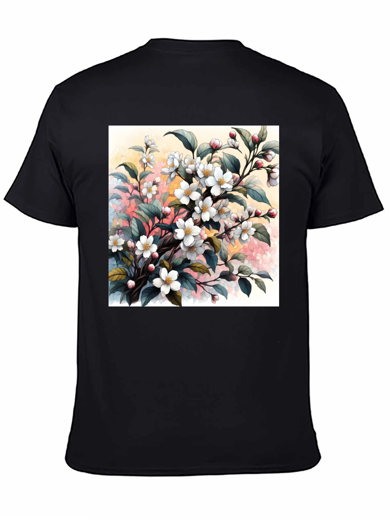 Floral Blossom T-Shirt - Artistic Botanical Design