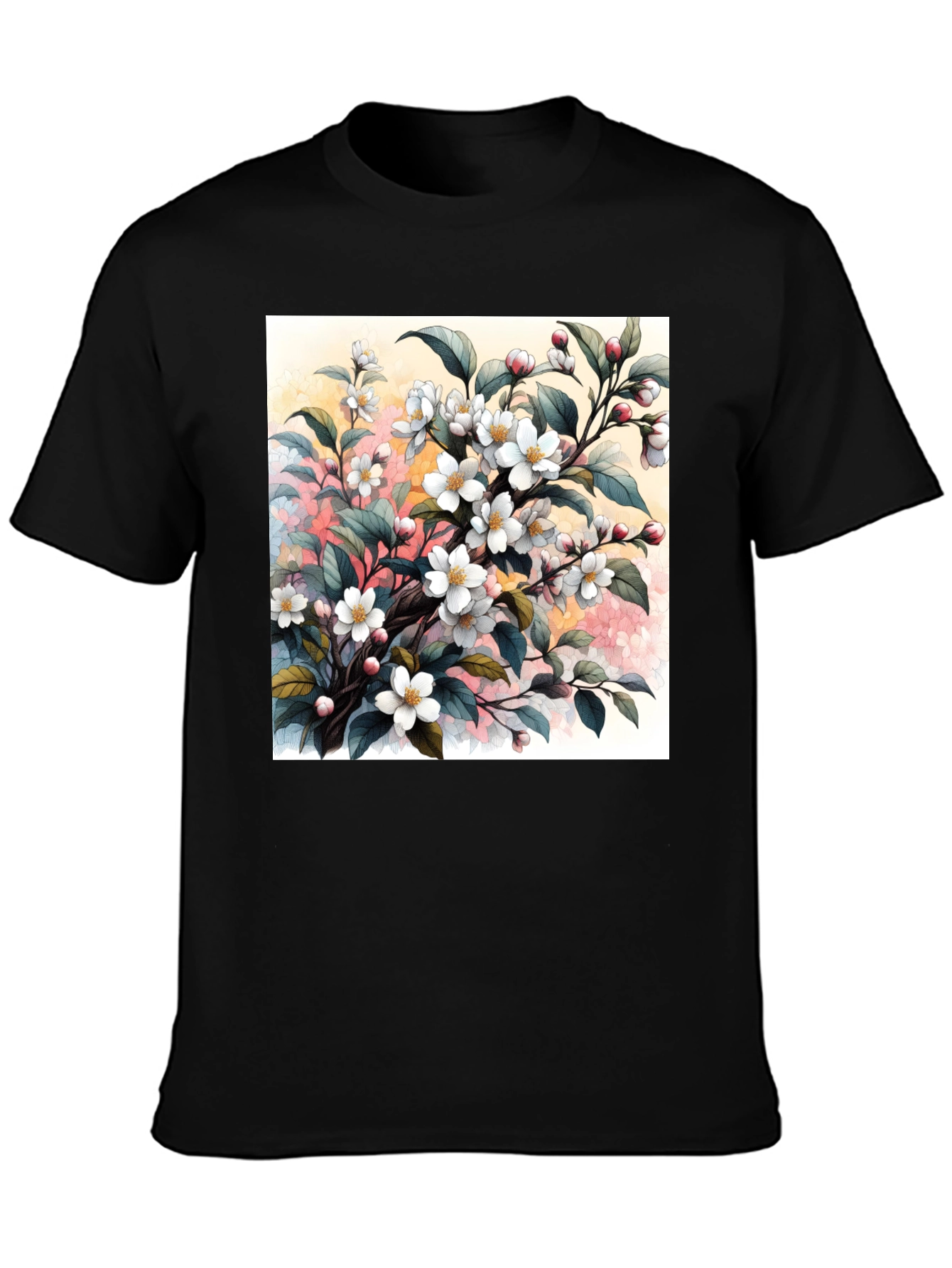 Floral Blossom T-Shirt - Artistic Botanical Design
