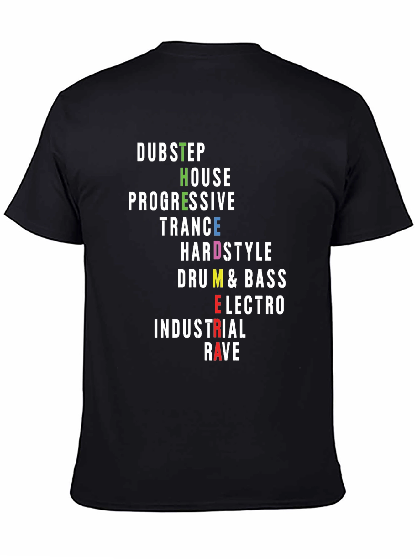 EDM Music Genres Graphic T-Shirt - Raver Style Tee