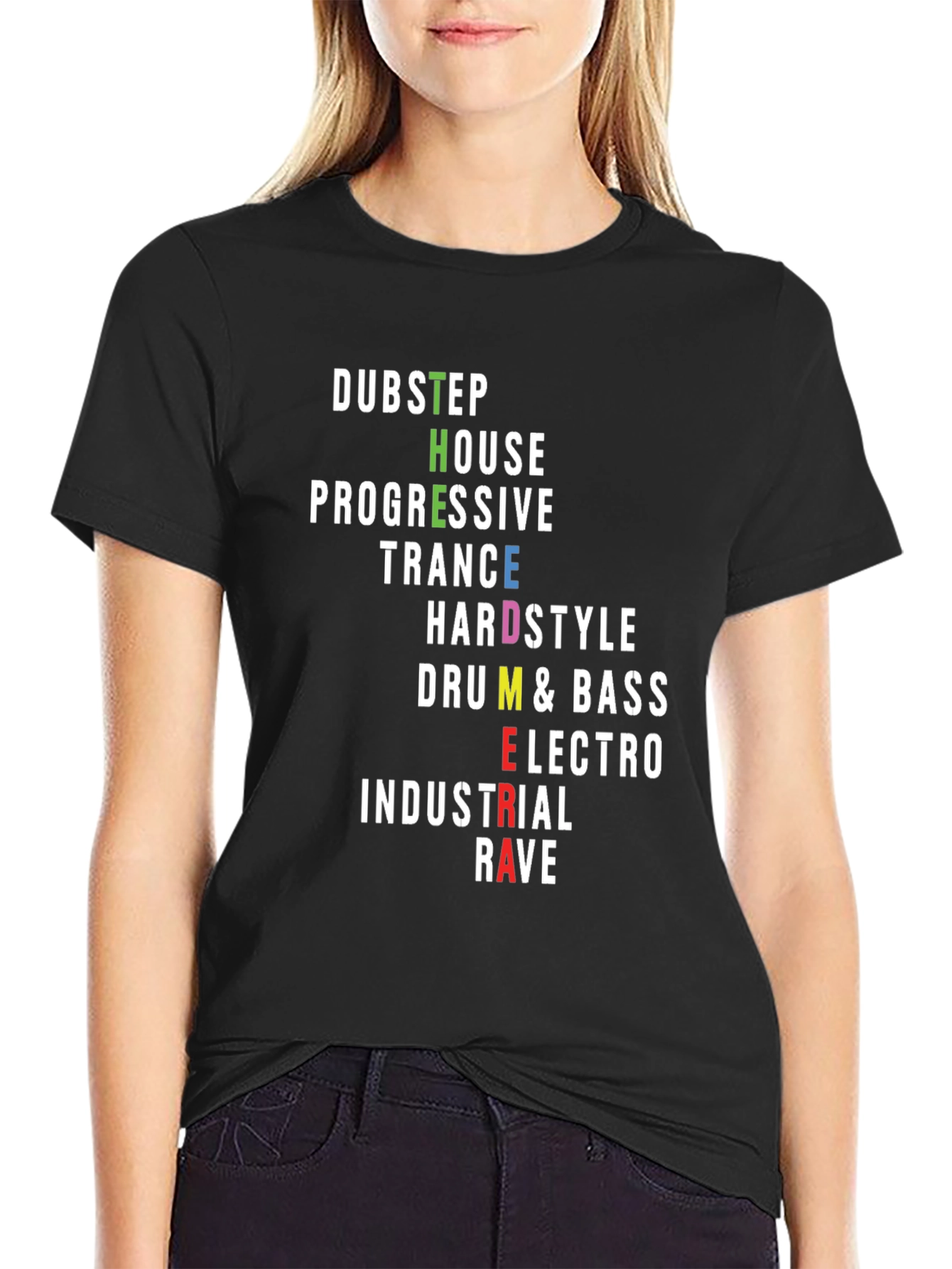 EDM Music Genres Graphic T-Shirt - Raver Style Tee