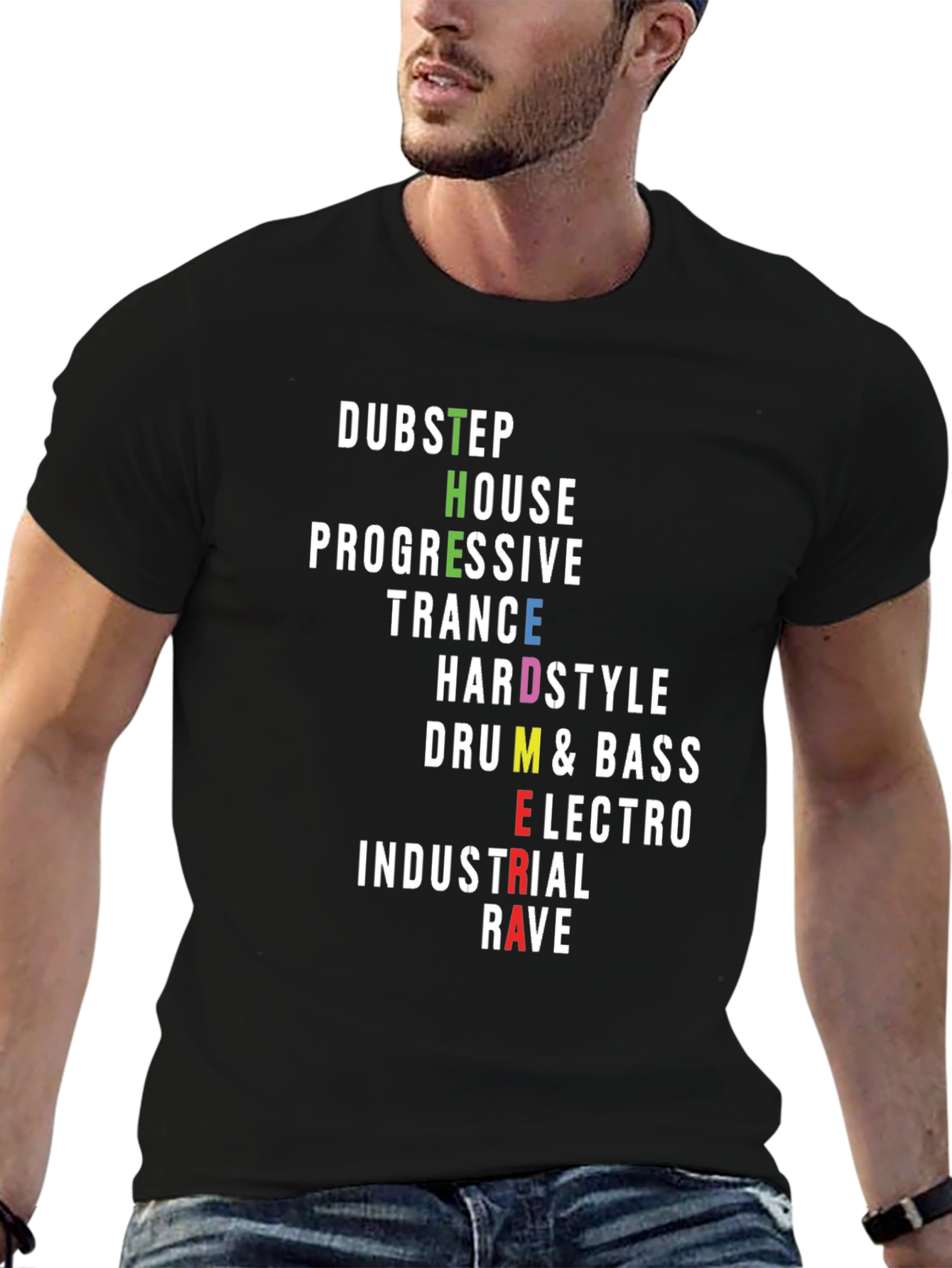 EDM Music Genres Graphic T-Shirt - Raver Style Tee